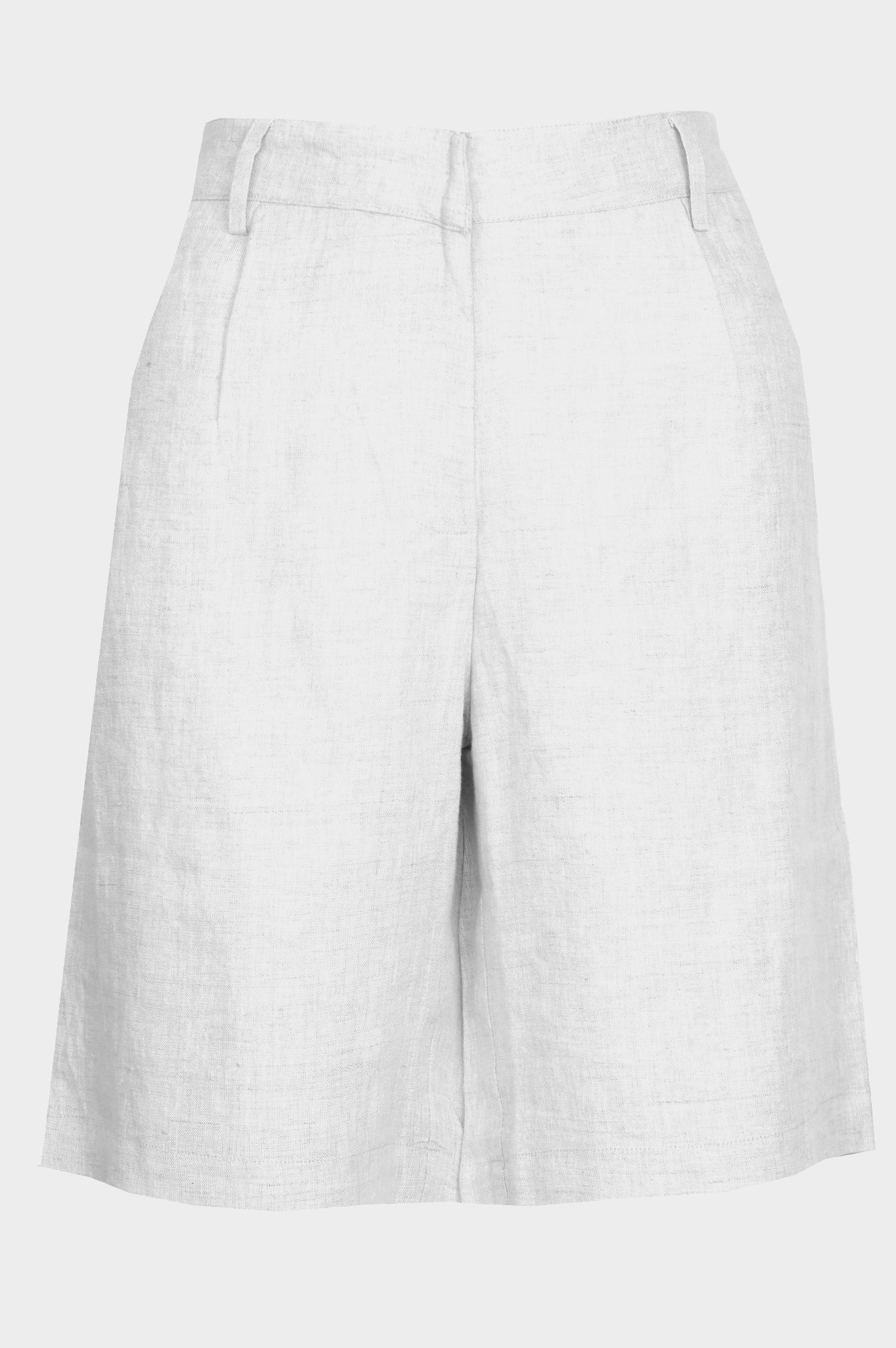 Alexandra Long Linen Shorts | White - Image 11
