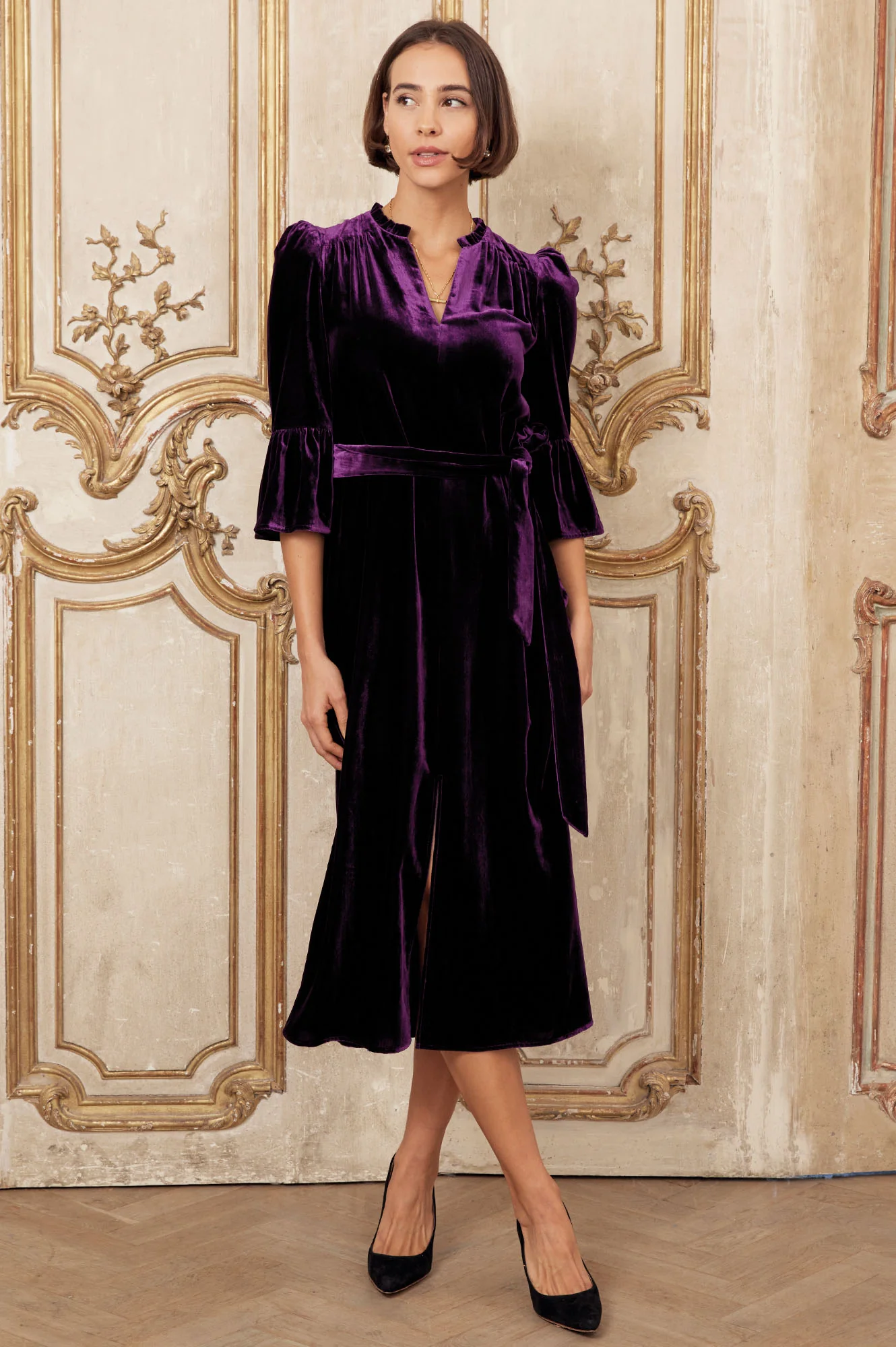 Astrid Velvet Dress | Purple - Image 7