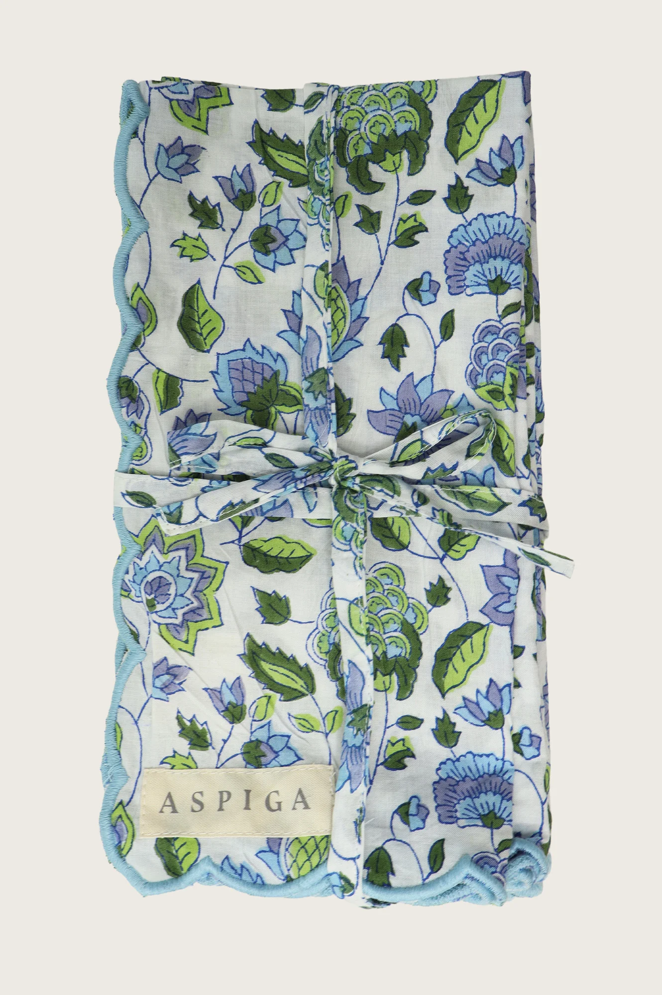 Block Print Organic Cotton Napkin | Blue/Green