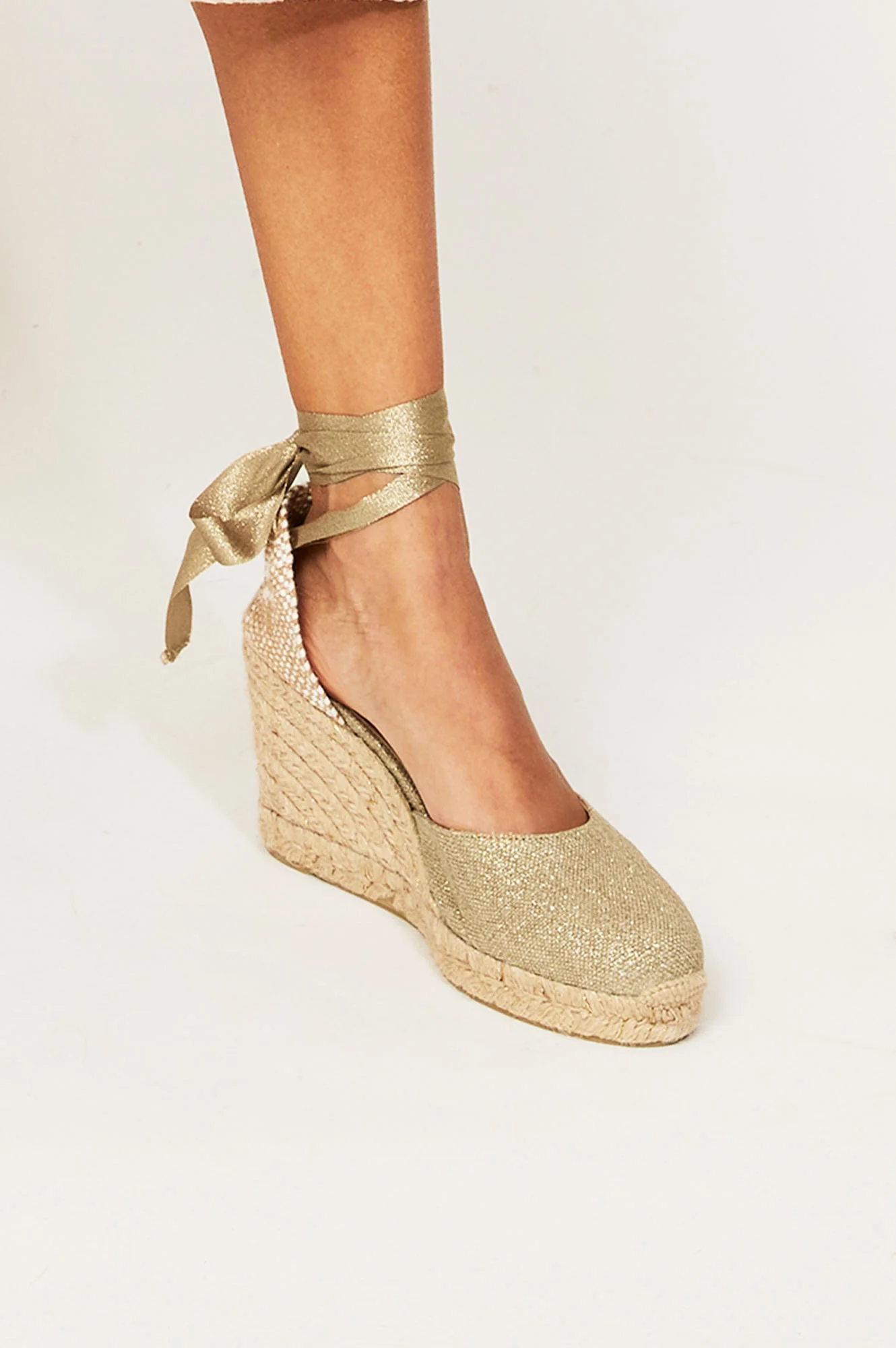 Carina Canvas Wedge Espadrilles | Gold - Image 3