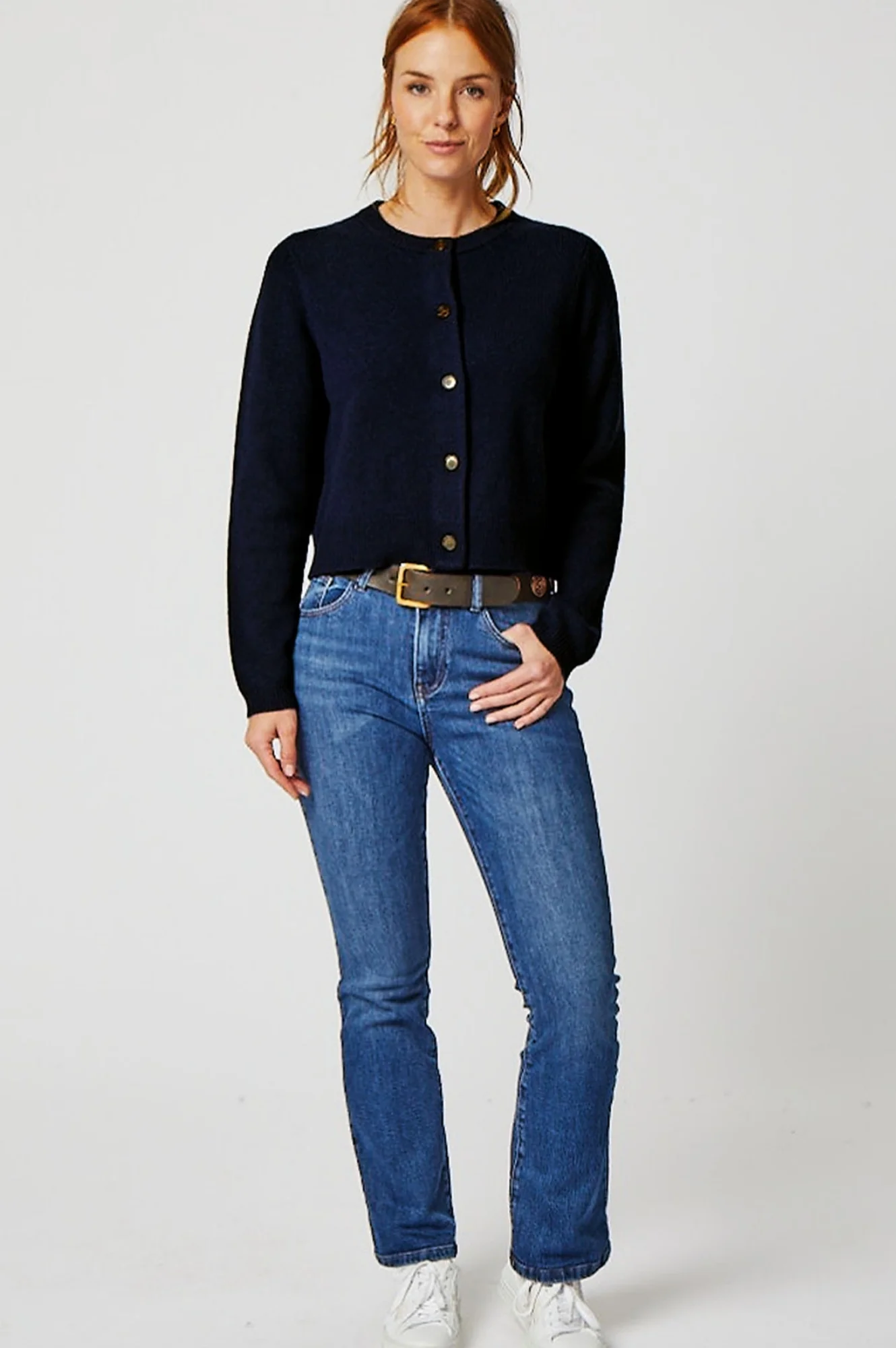 Merino Wool Brittany Cardigan | Navy - Image 3