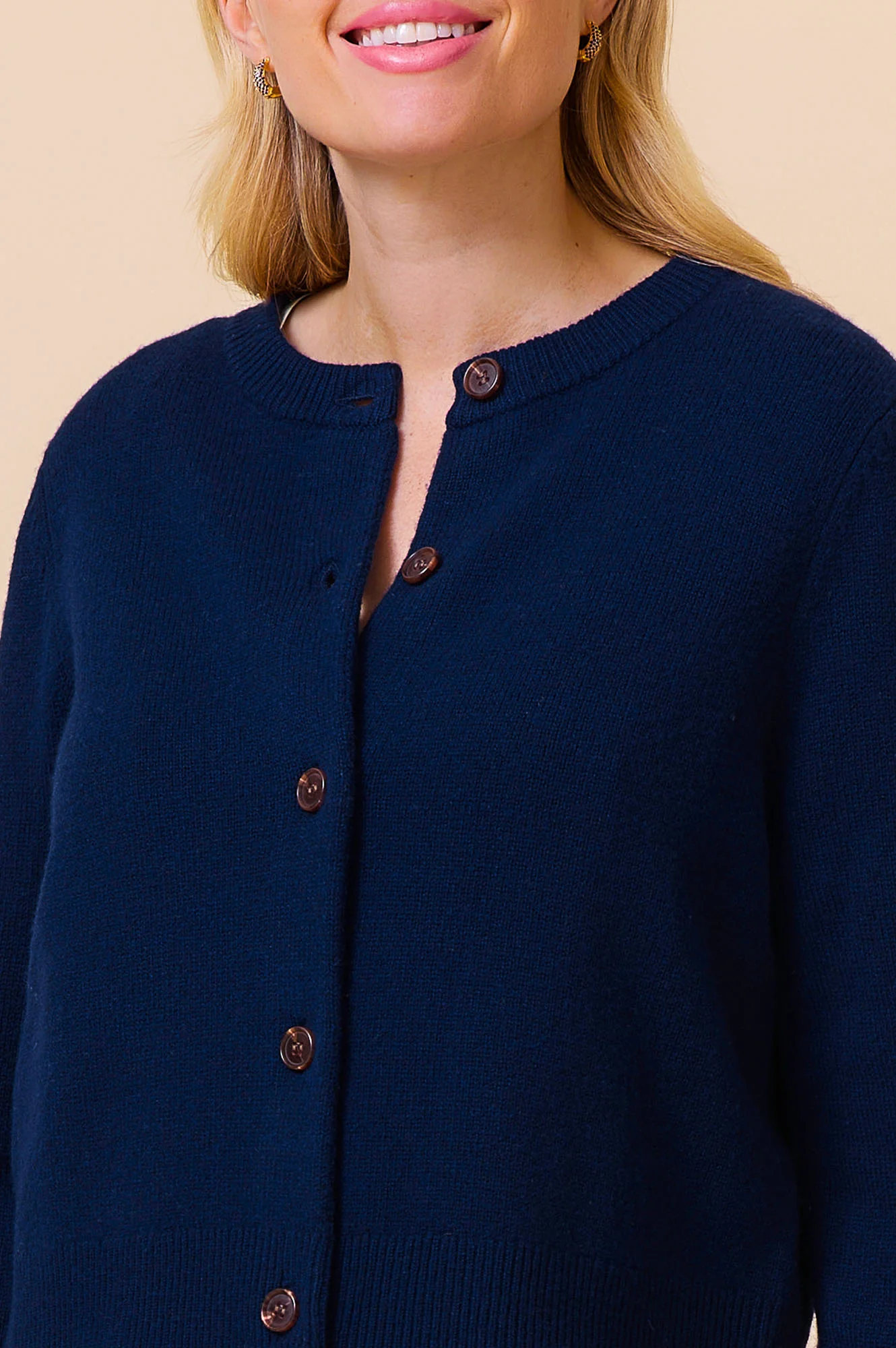 Merino Wool Brittany Cardigan | Navy - Image 6