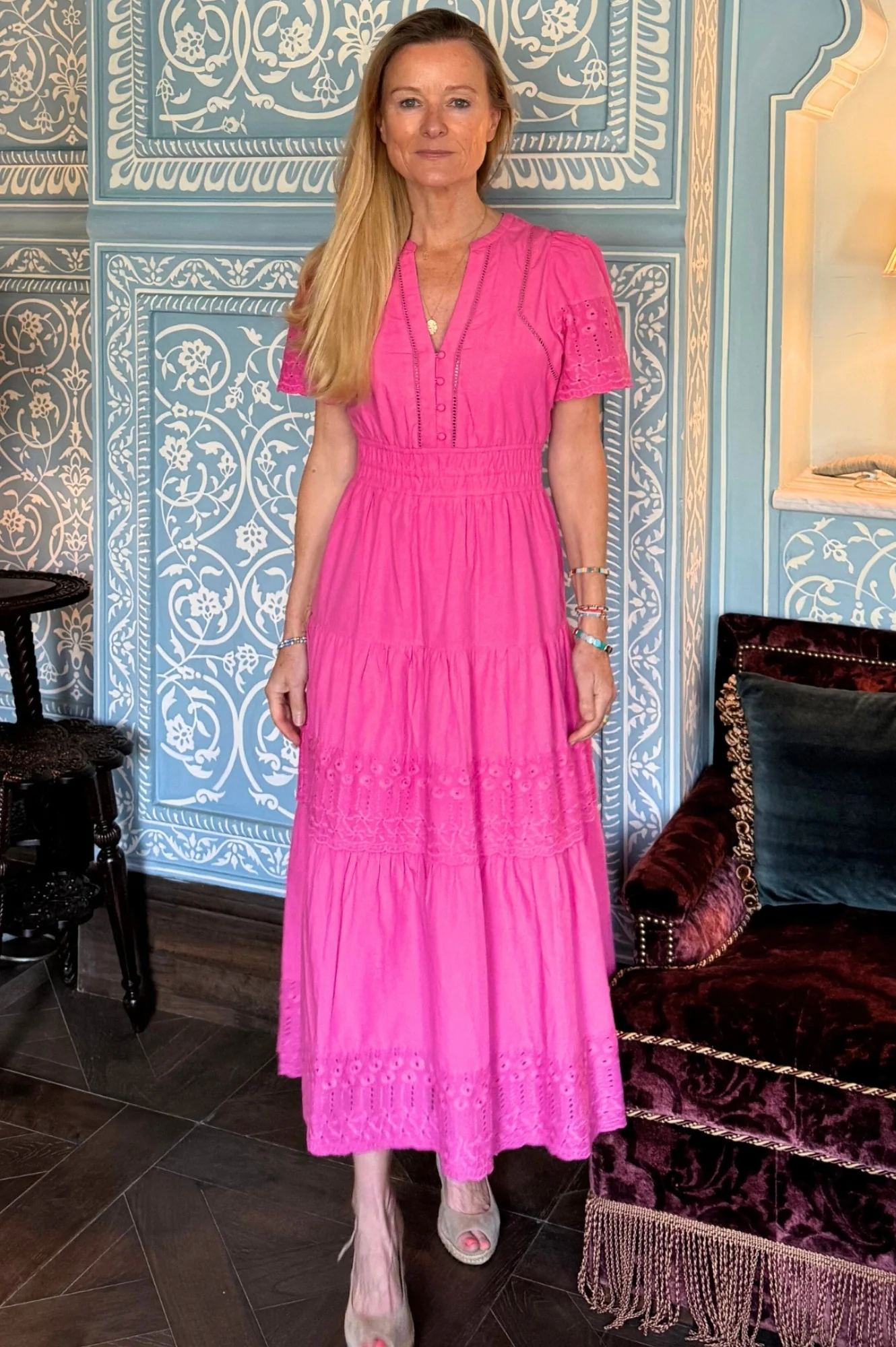 Broderie Sienna Dress | Pink - Image 6