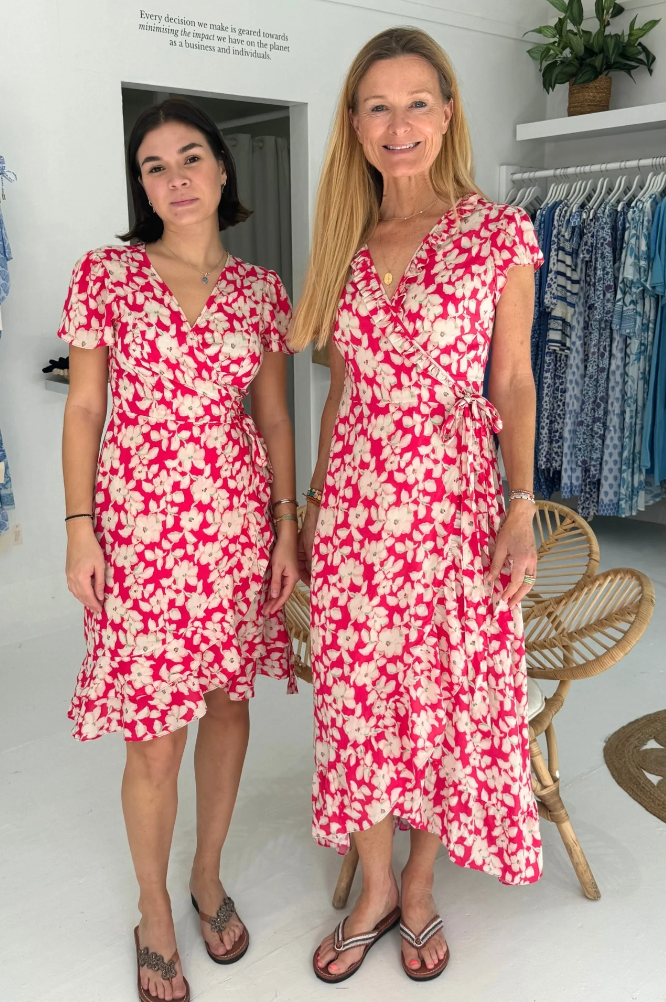 Chelsea EcoVero Wrap Dress | Blossom Pink/Cream - Image 7
