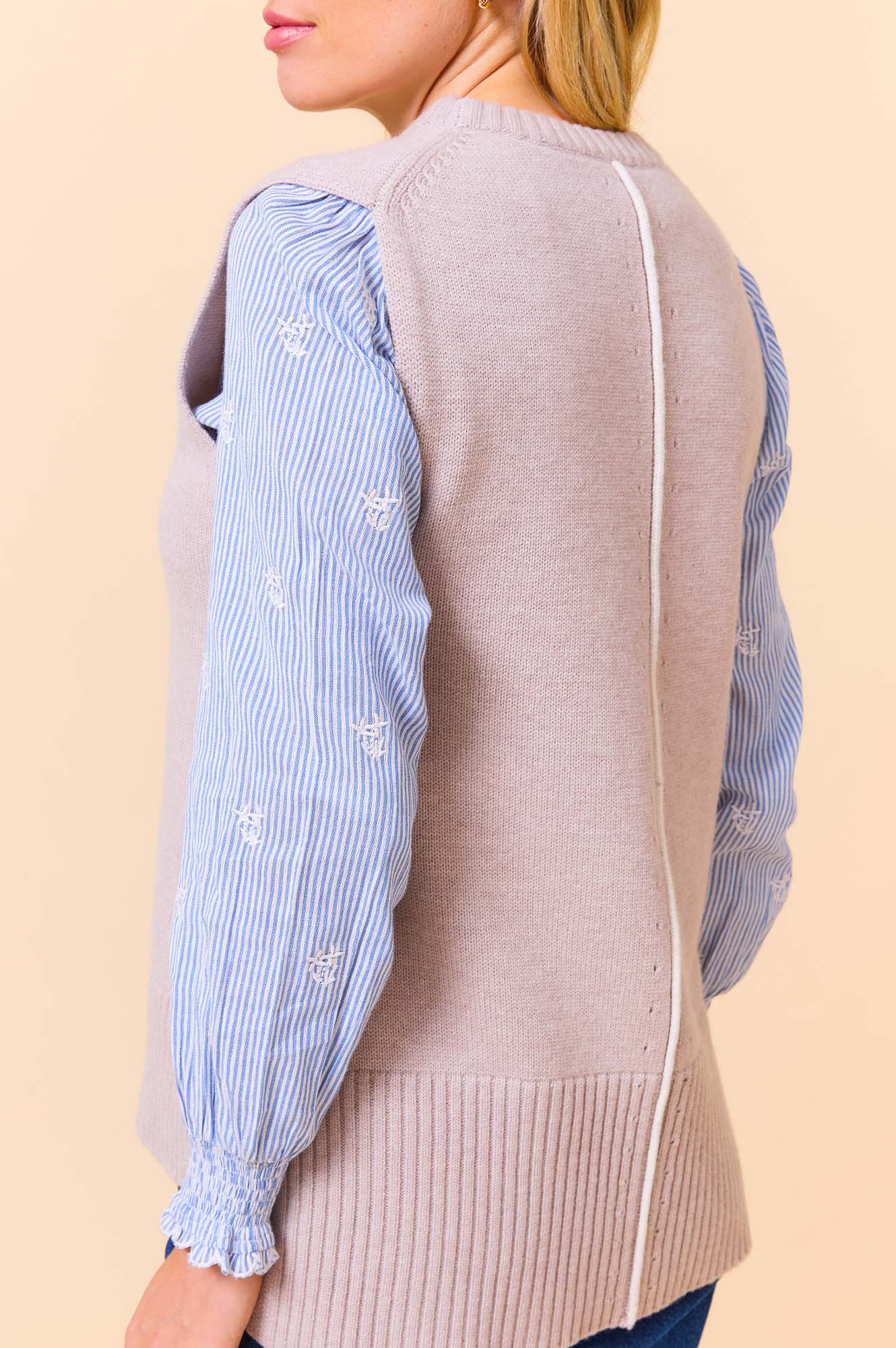 Merino Wool Long Knitted Tank | Oat - Image 4