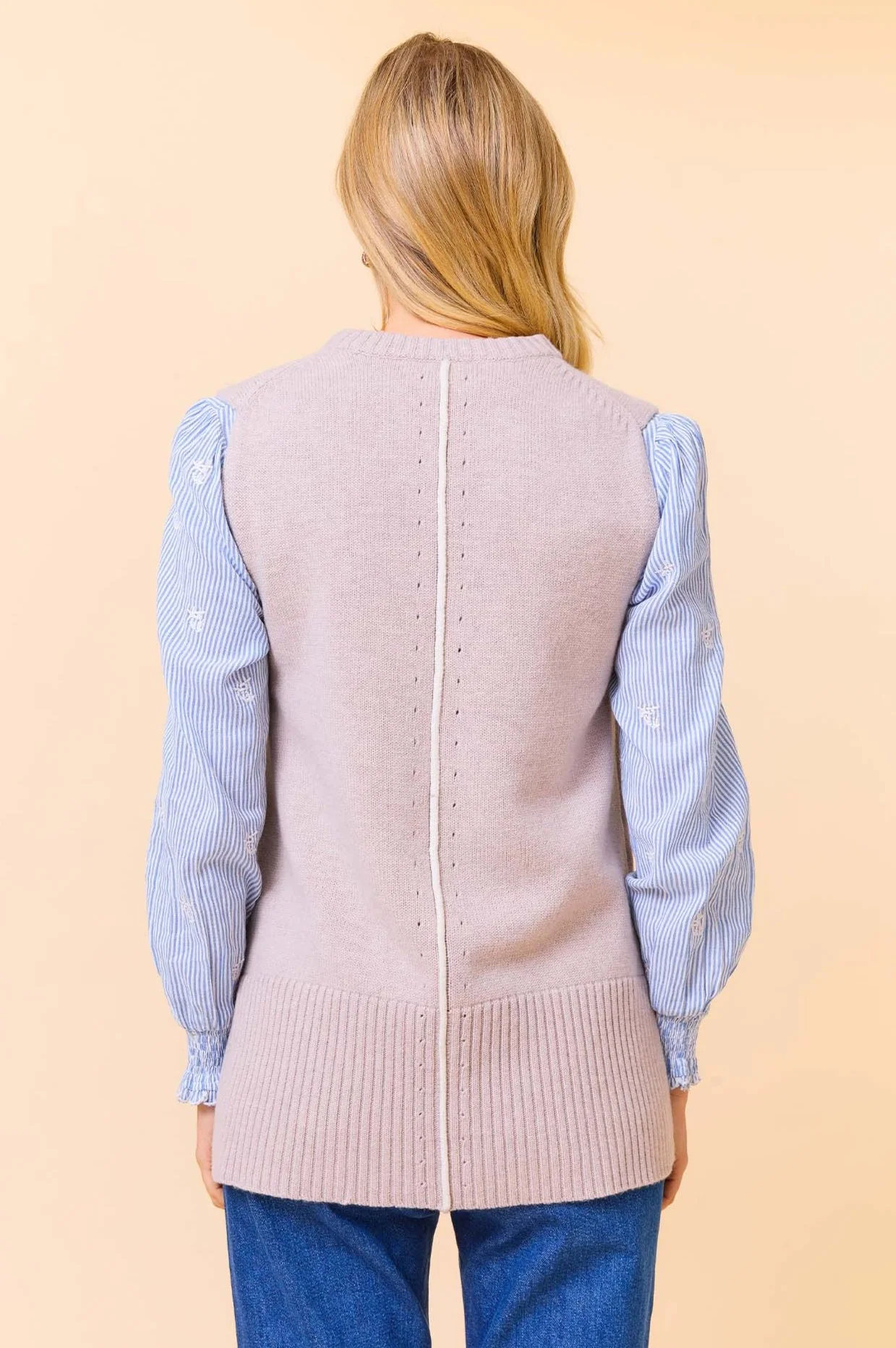 Merino Wool Long Knitted Tank | Oat - Image 5