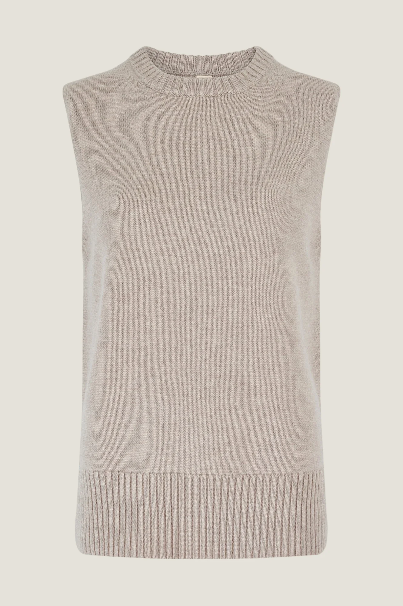 Merino Wool Long Knitted Tank | Oat - Image 6