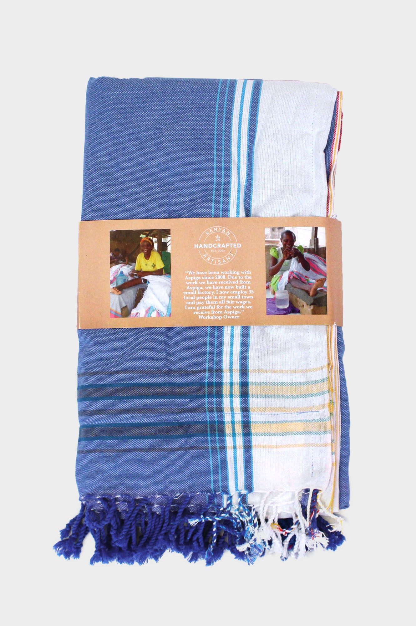 Kikoy Towel | Denim Blue/ White - Image 2