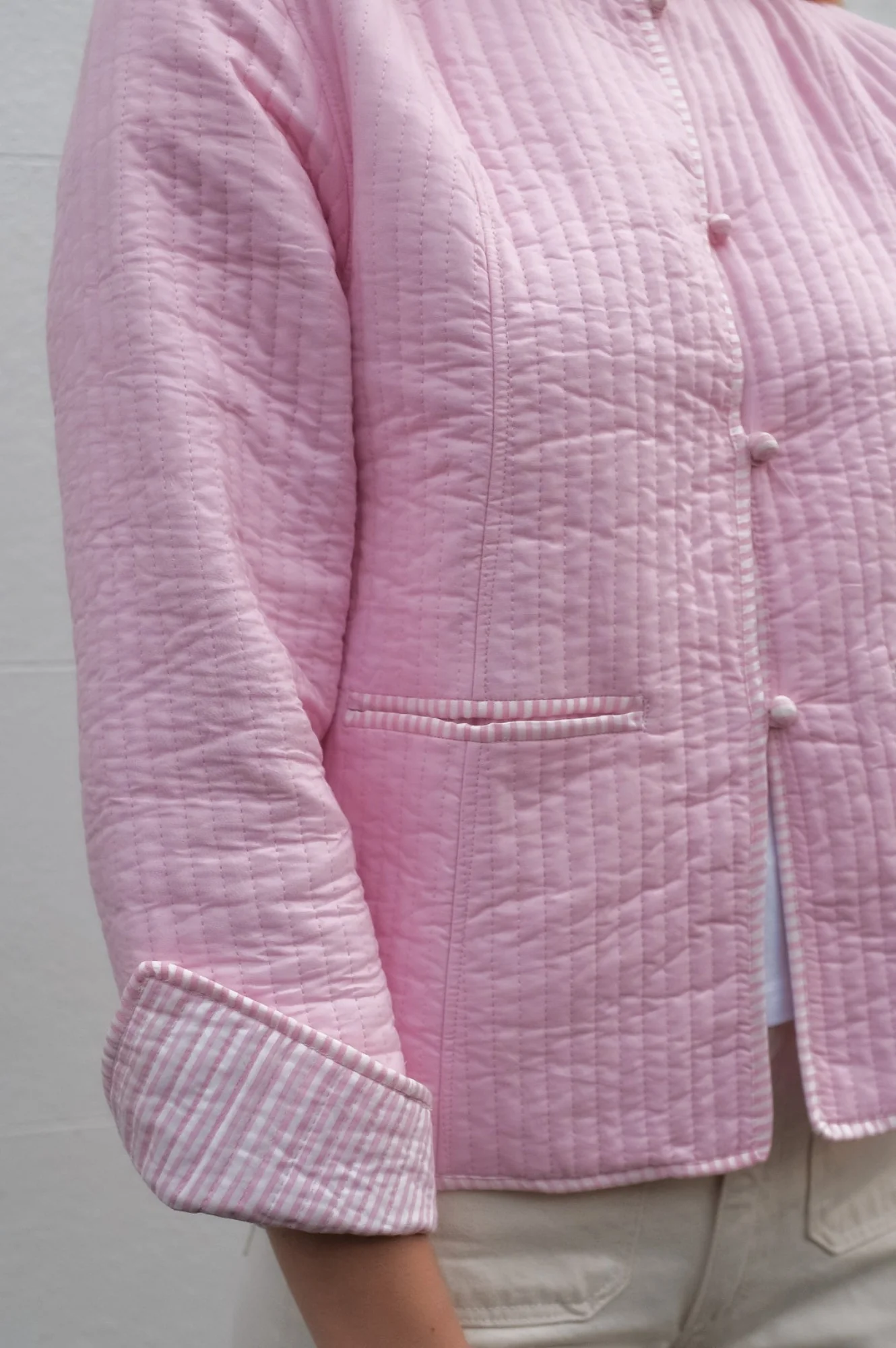 Cotton Quilted Jacket | Pink - Image 2