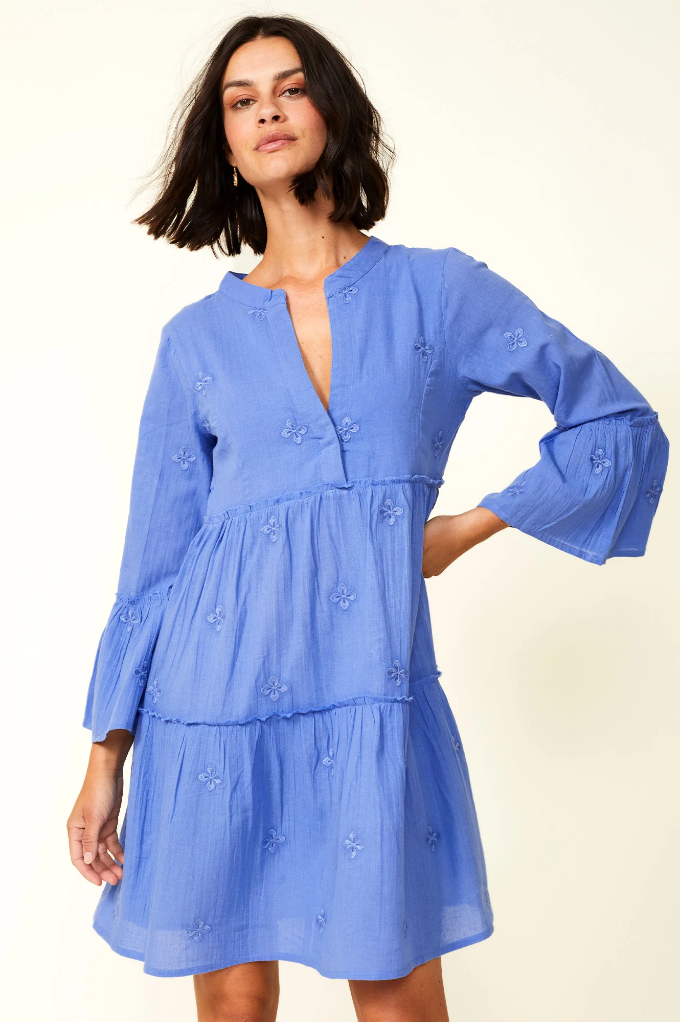 Cristina Embroidered Kaftan | Marina Blue - Image 4
