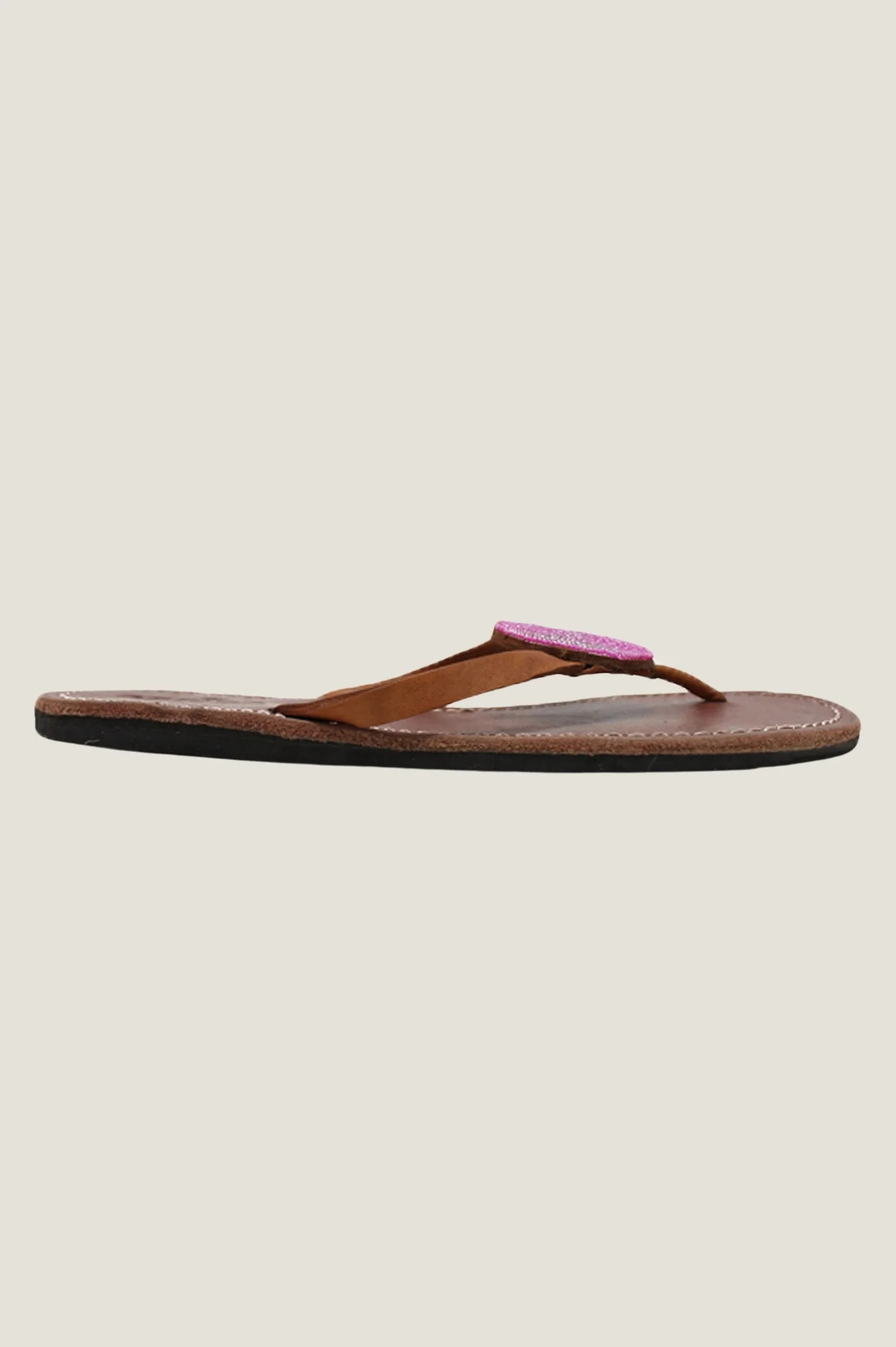 Disc Leather Sandals | Pink - Image 4