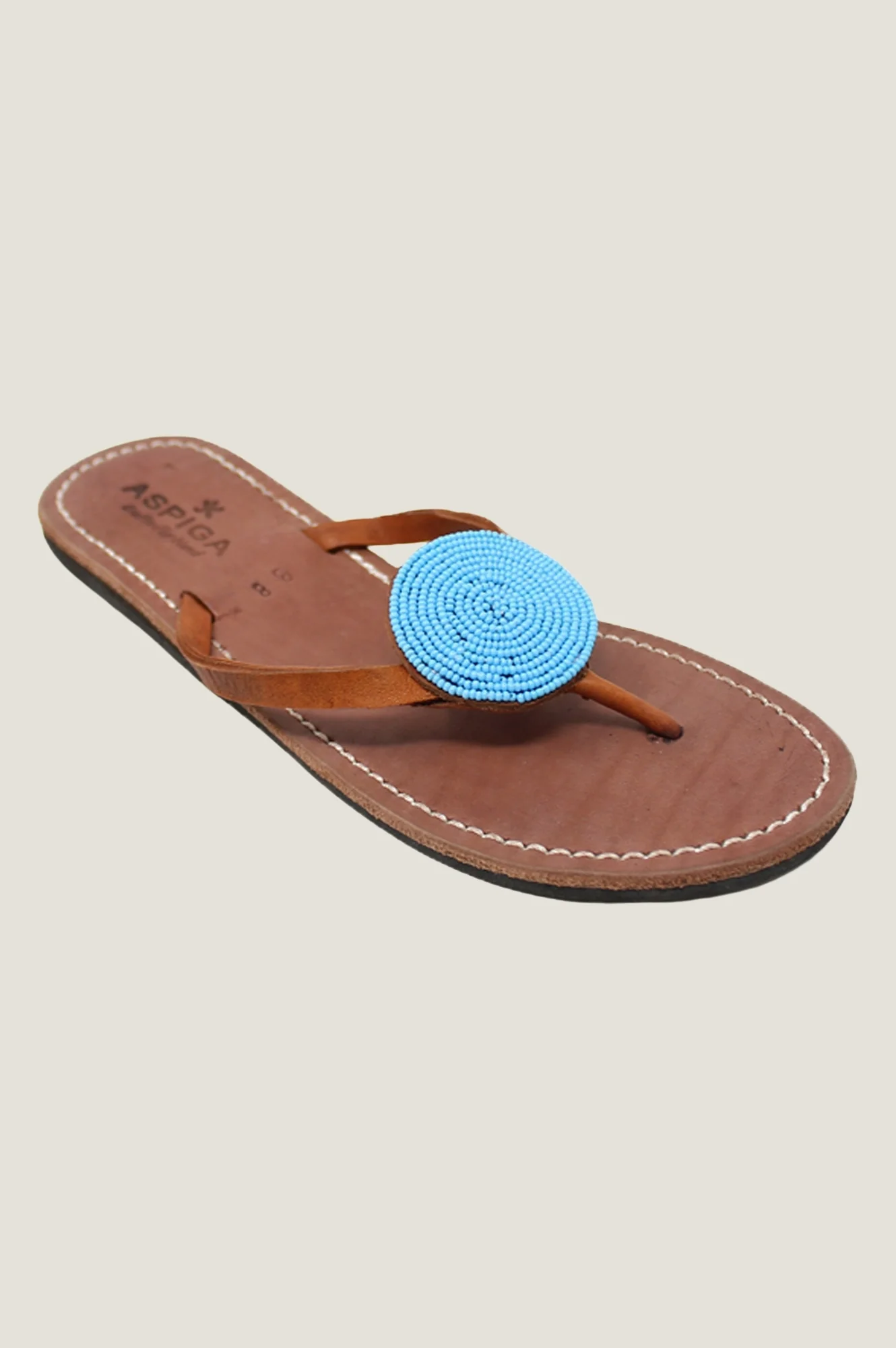 Disc Leather Sandals | Turquoise - Image 3