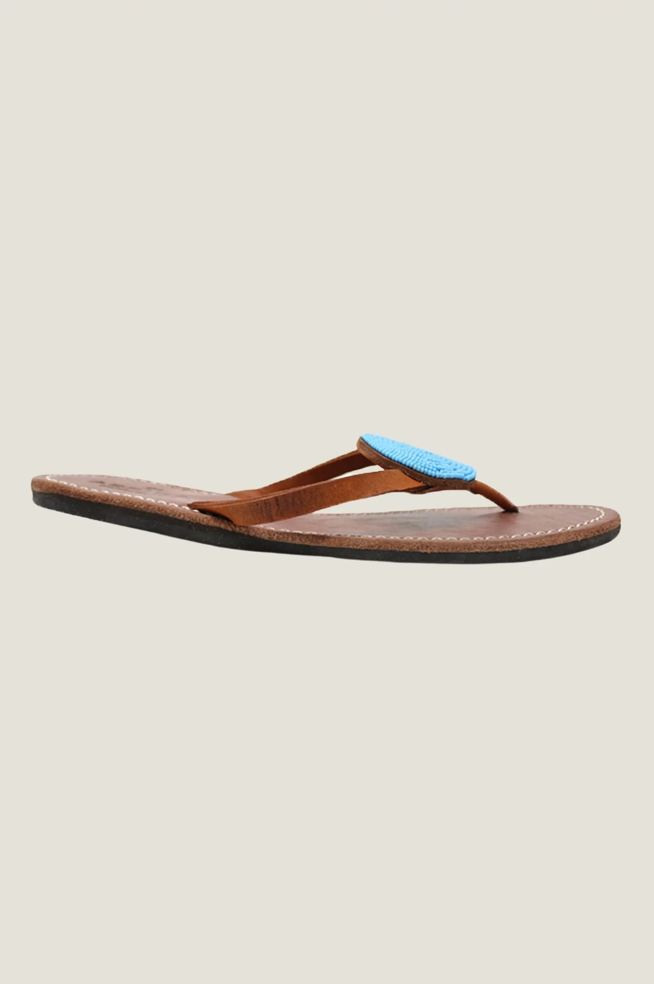 Disc Leather Sandals | Turquoise - Image 4