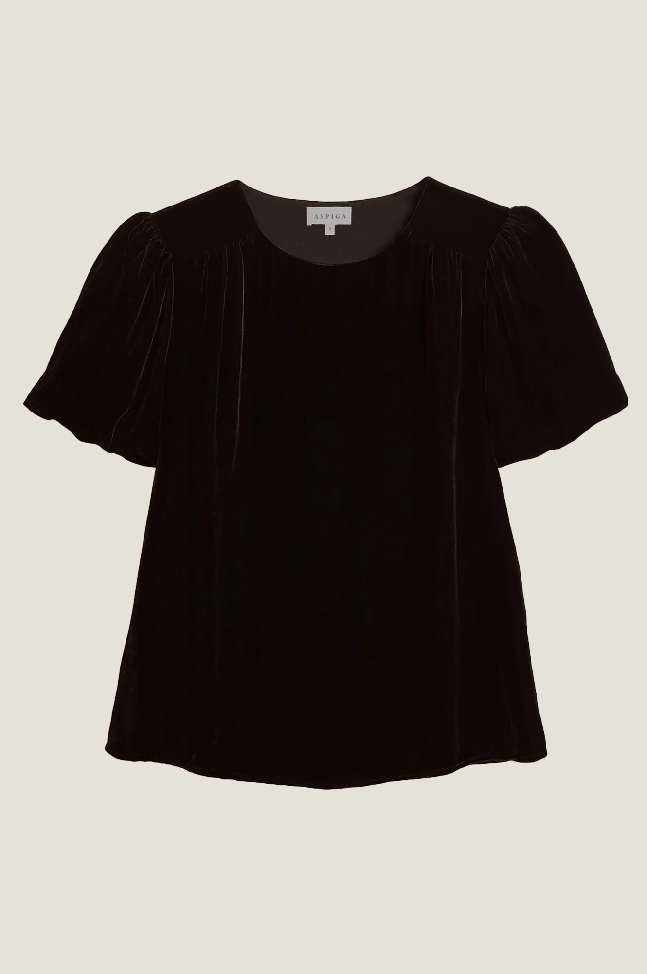 Dulcie Velvet Puff Sleeve Top | Black - Image 5