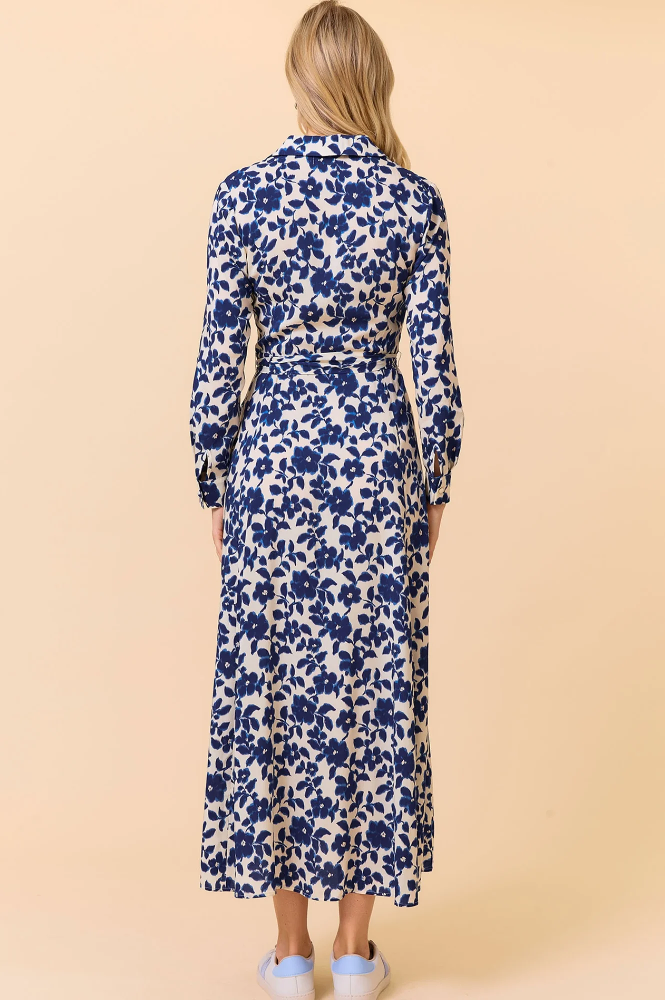 Eliza EcoVero Shirt Dress | Blossom Cream/Navy - Image 7