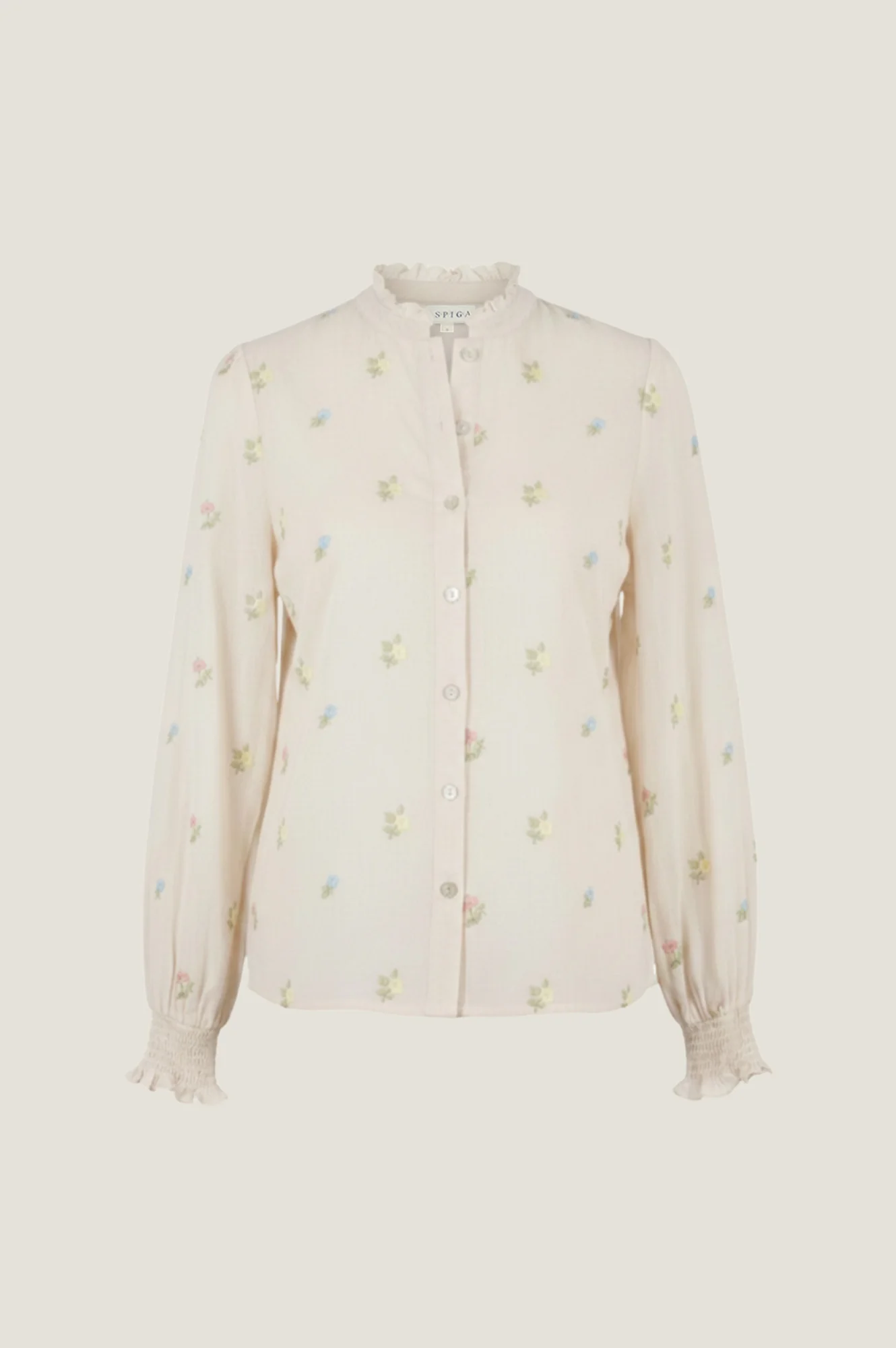 Embroidered Cosima Shirt | Ecru/Multi - Image 6