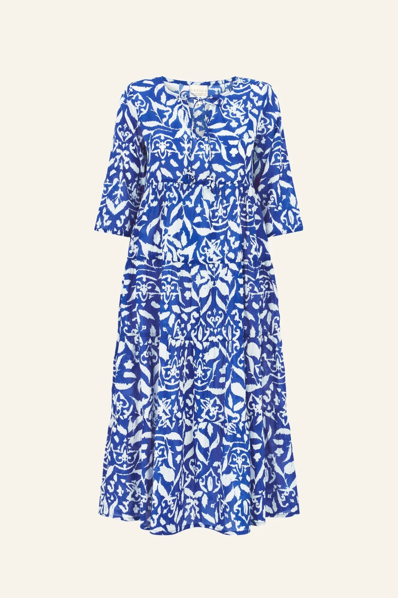 Emma Organic Cotton Dress | Cobalt/White - Image 8