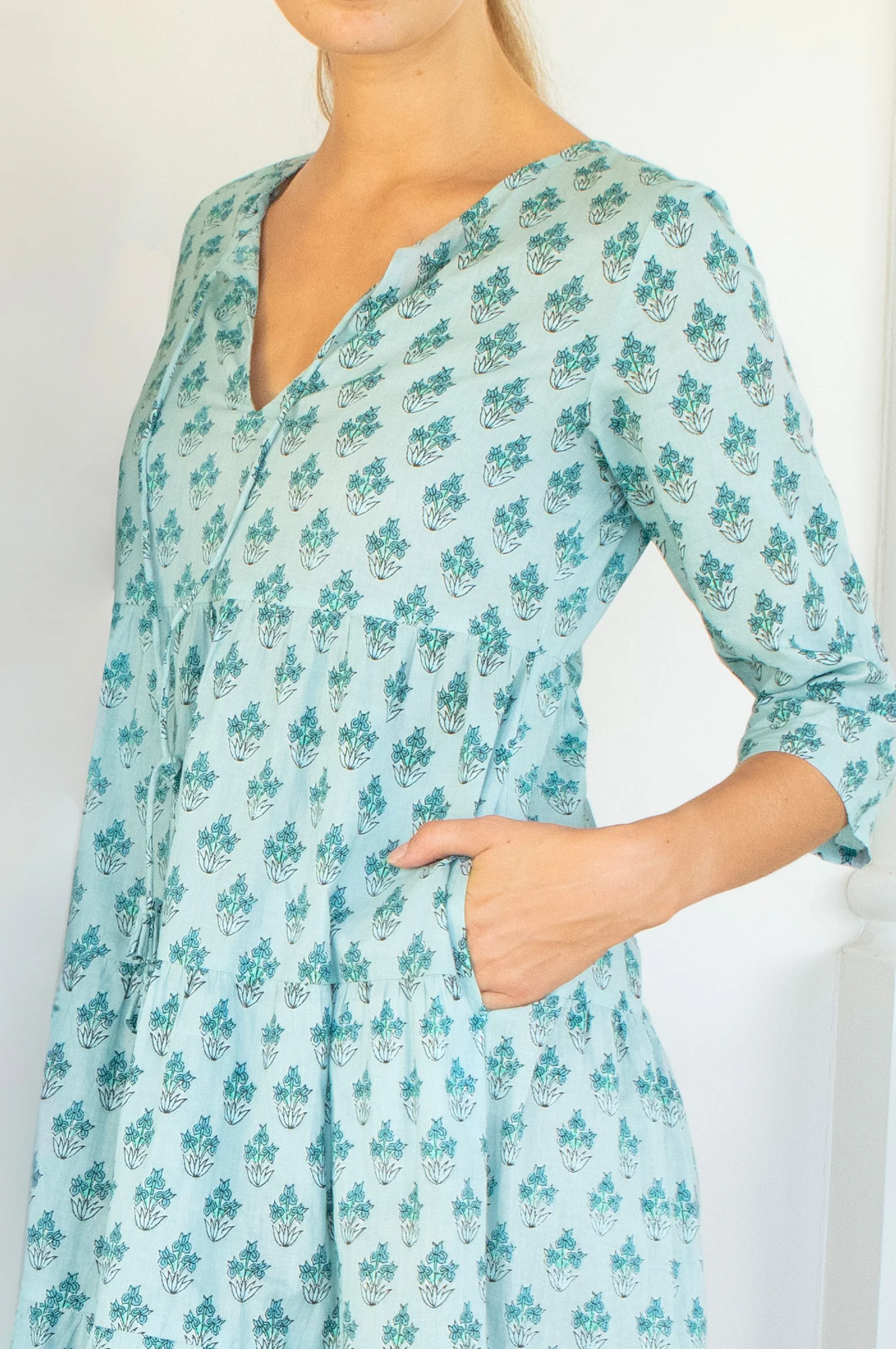 Emma Organic Cotton Dress | Teal - Image 2