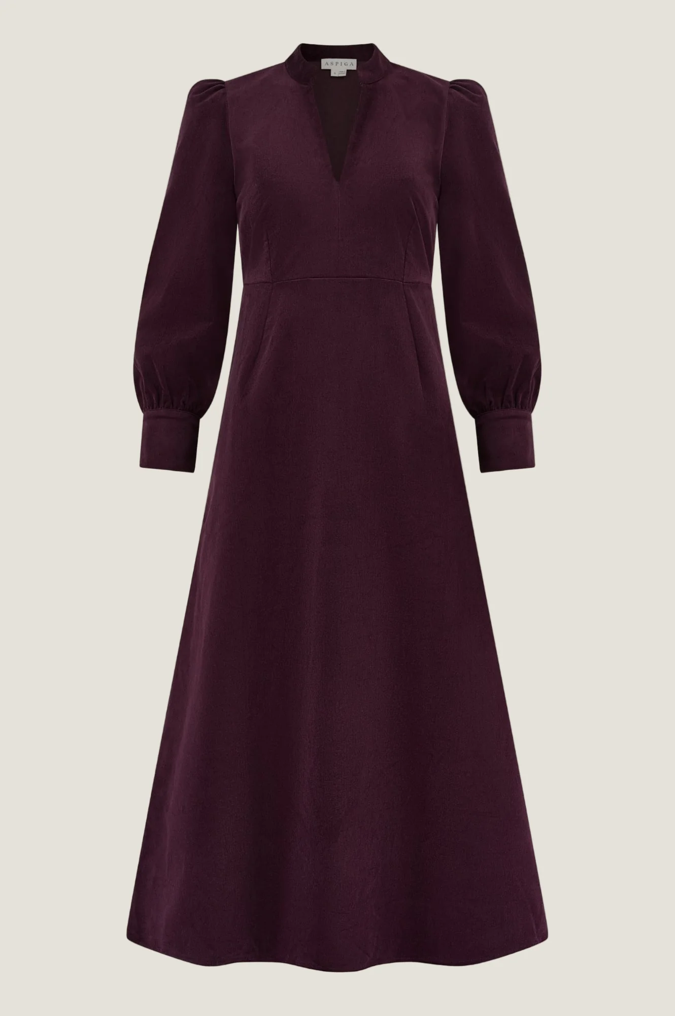 Enid Stretch Corduroy Dress | Burgundy - Image 8
