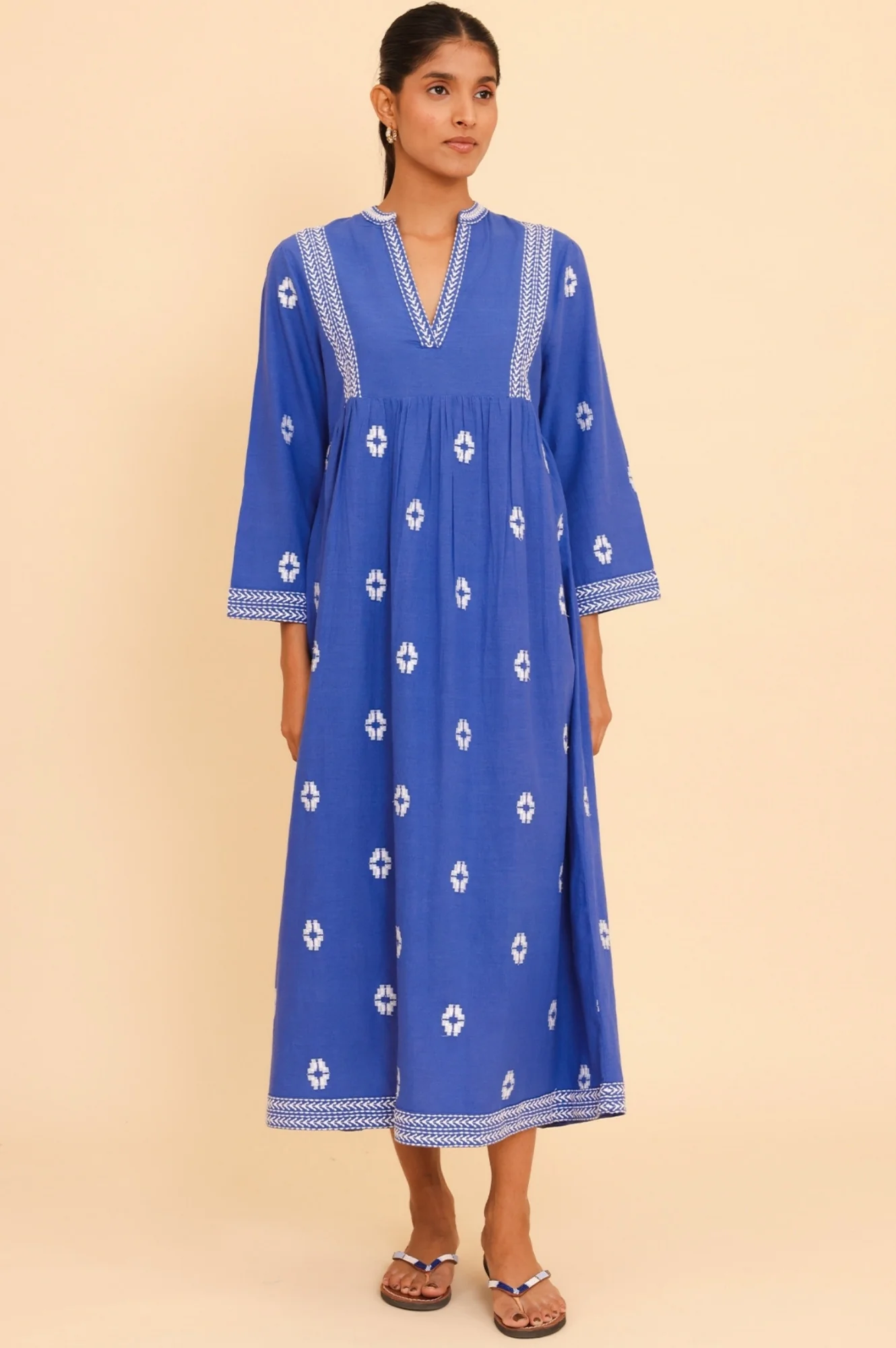 Enola Organic Cotton Dress | Dazzling Blue/White - Image 7