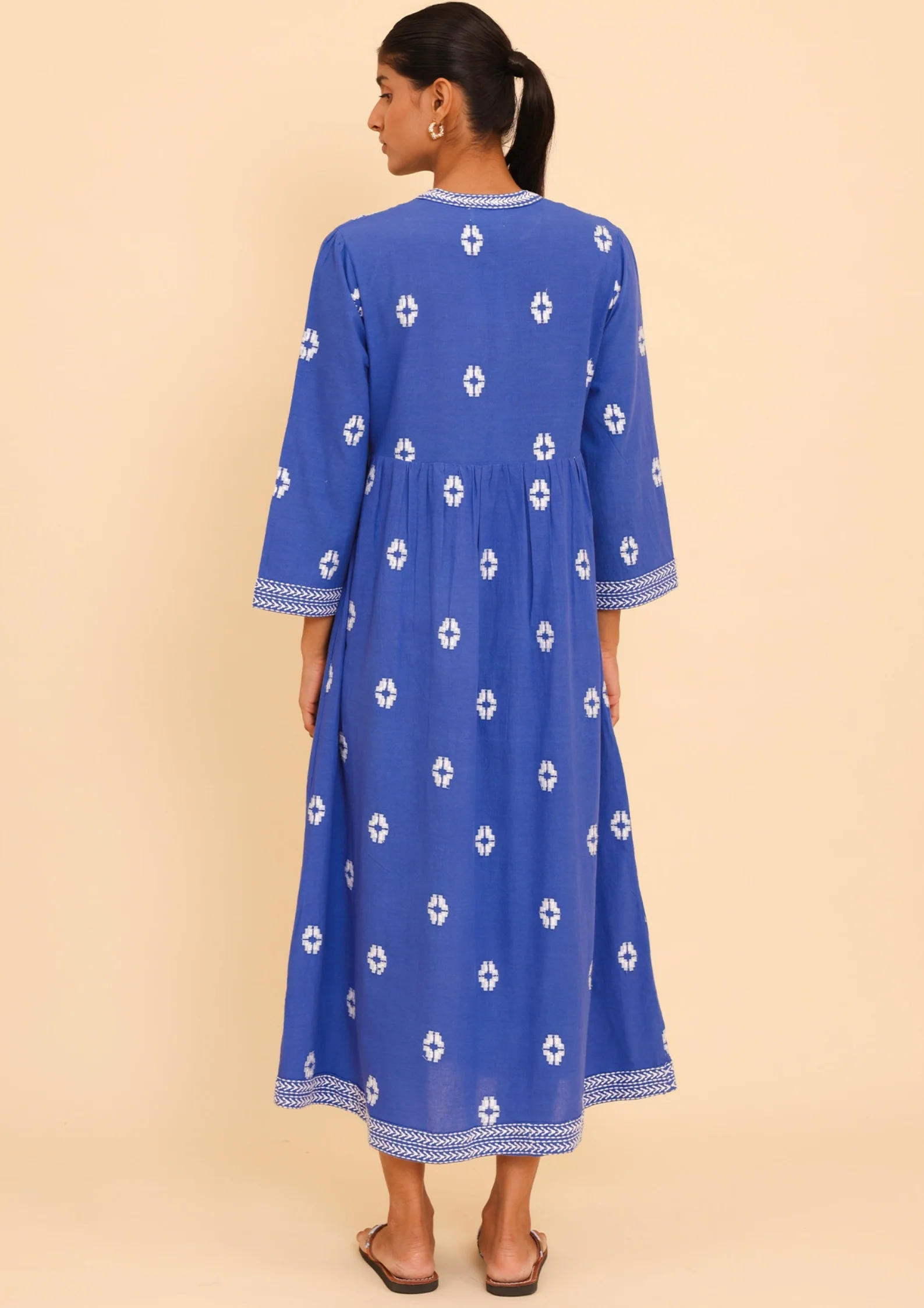 Enola Organic Cotton Dress | Dazzling Blue/White - Image 9