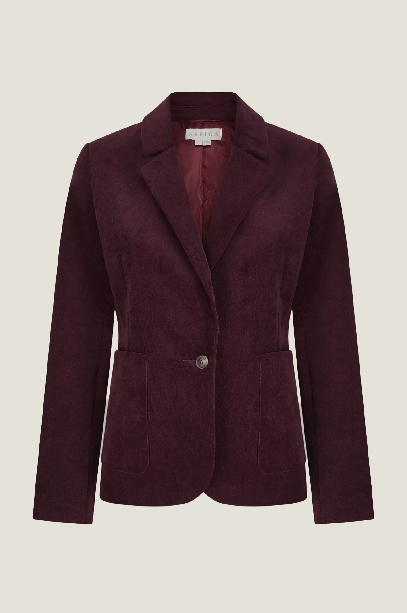 Gaia Stretch Corduroy Blazer | Burgundy - Image 7