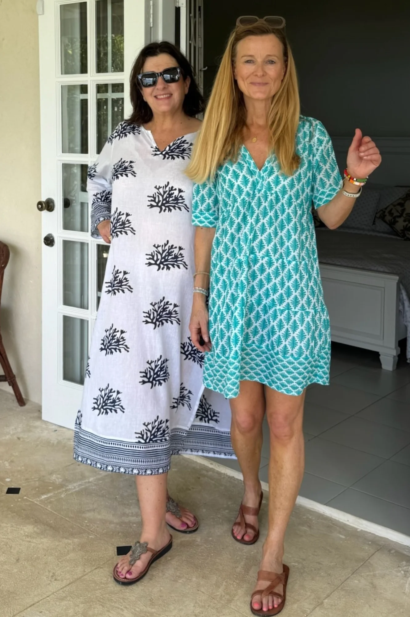 Guadalupe Maxi Organic Cotton Tunic | White/Navy - Image 6
