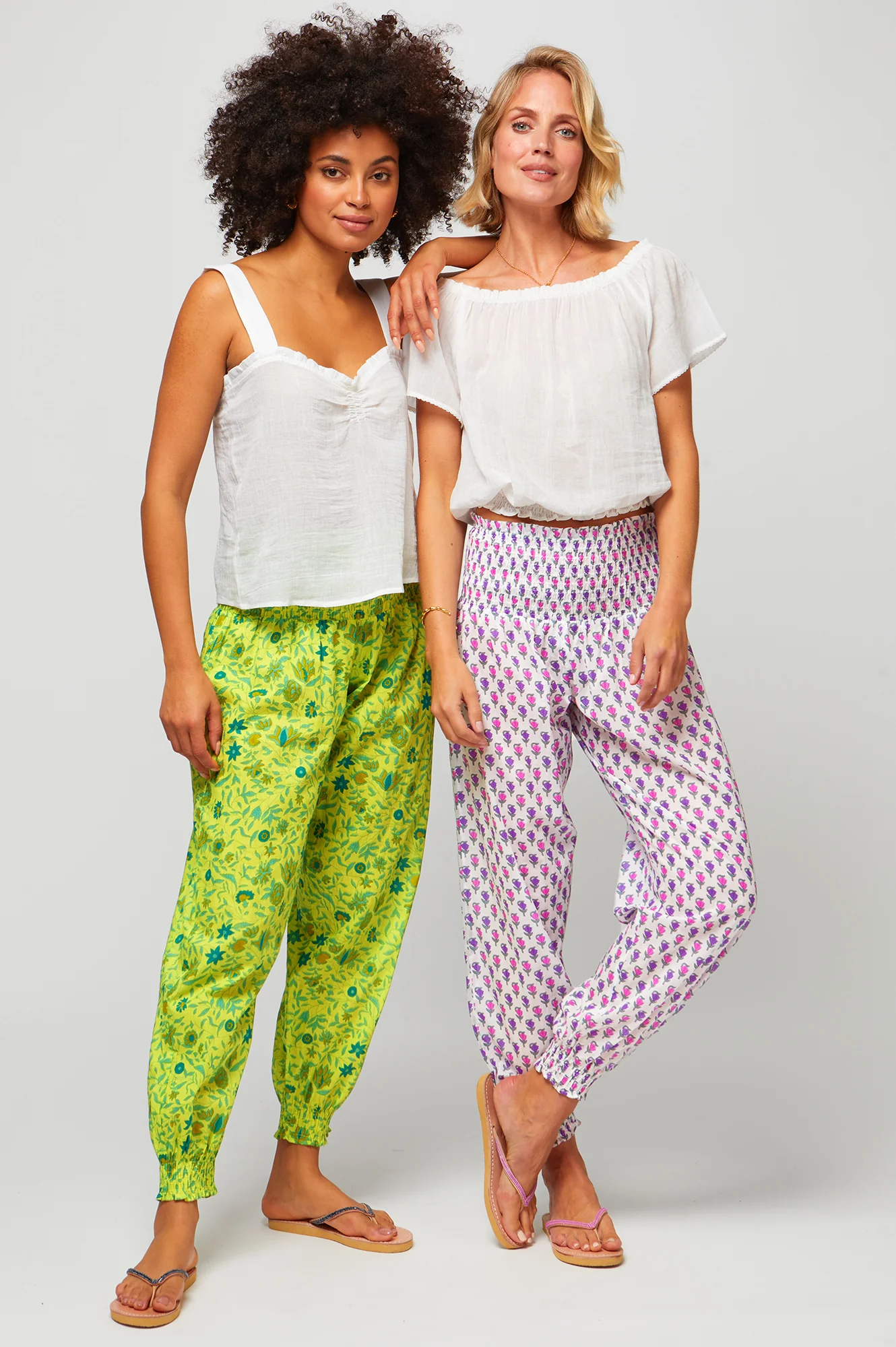 Harem Trousers | Botanical Posies Lime Green - Image 5