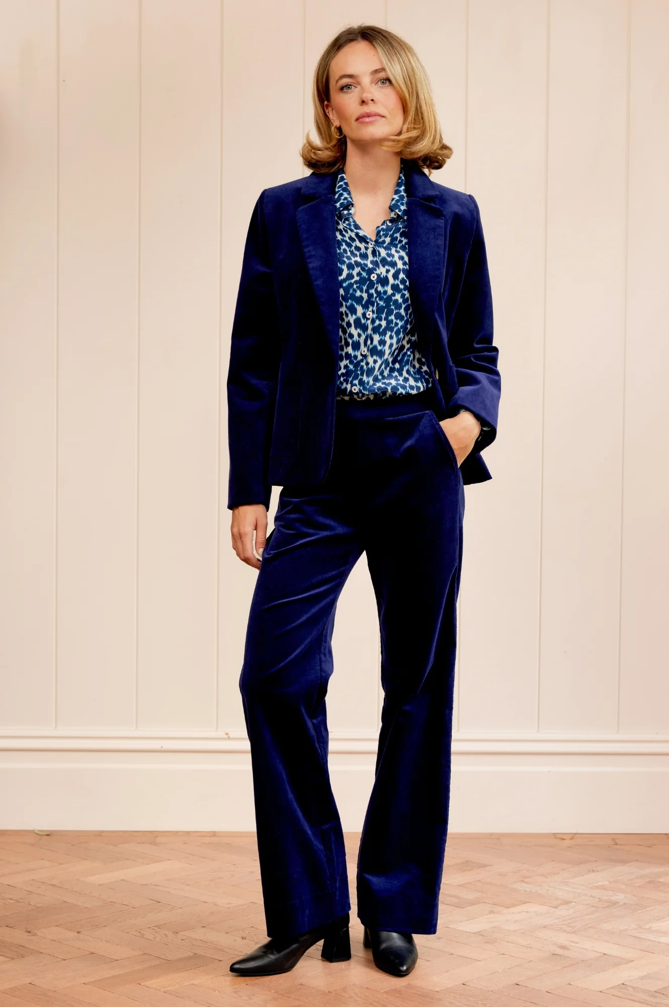 Juliette Stretch Corduroy Trouser | Atlantic Blue - Image 3