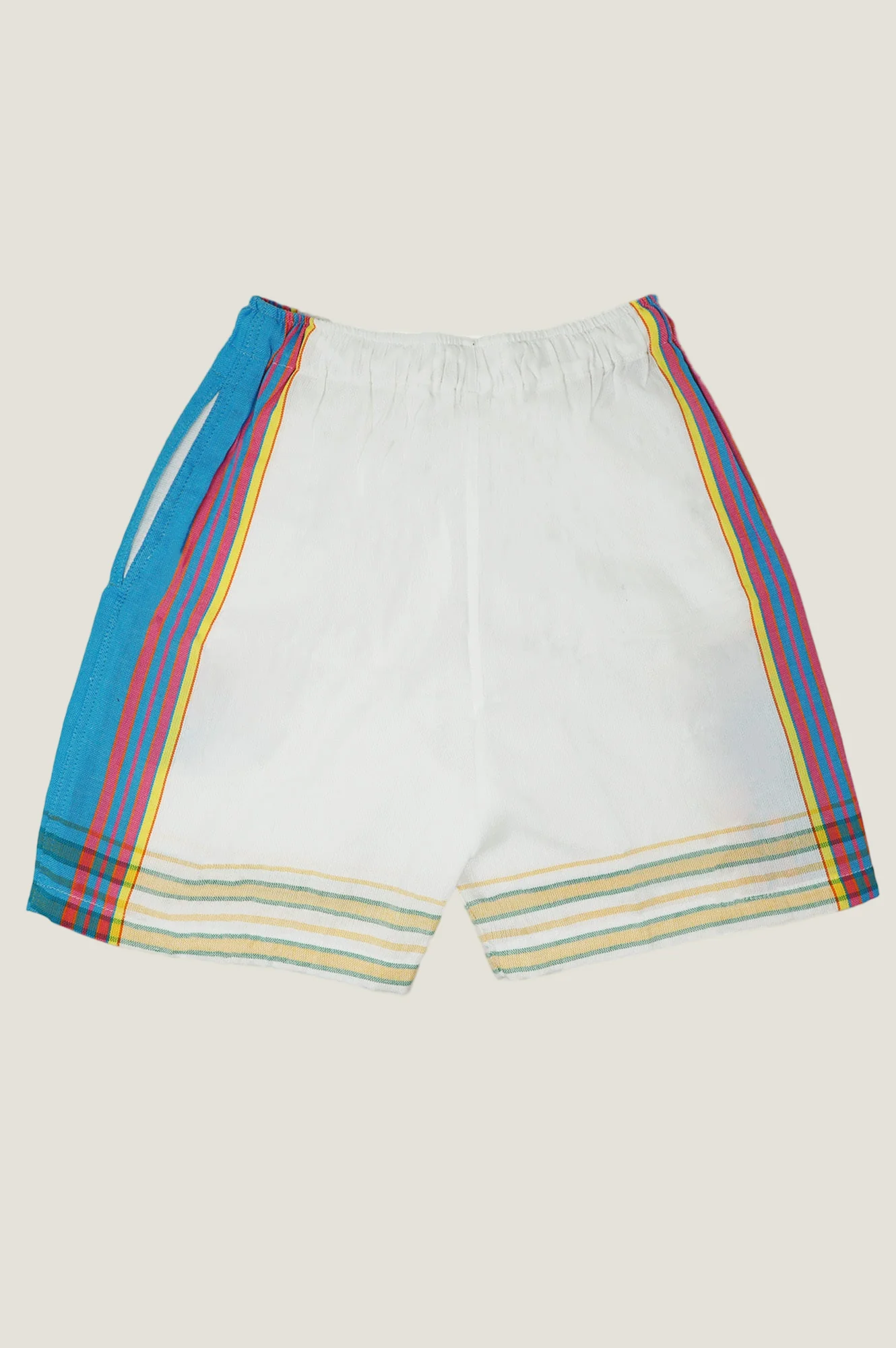 Kikoy Long Shorts | White/Turquoise - Image 2