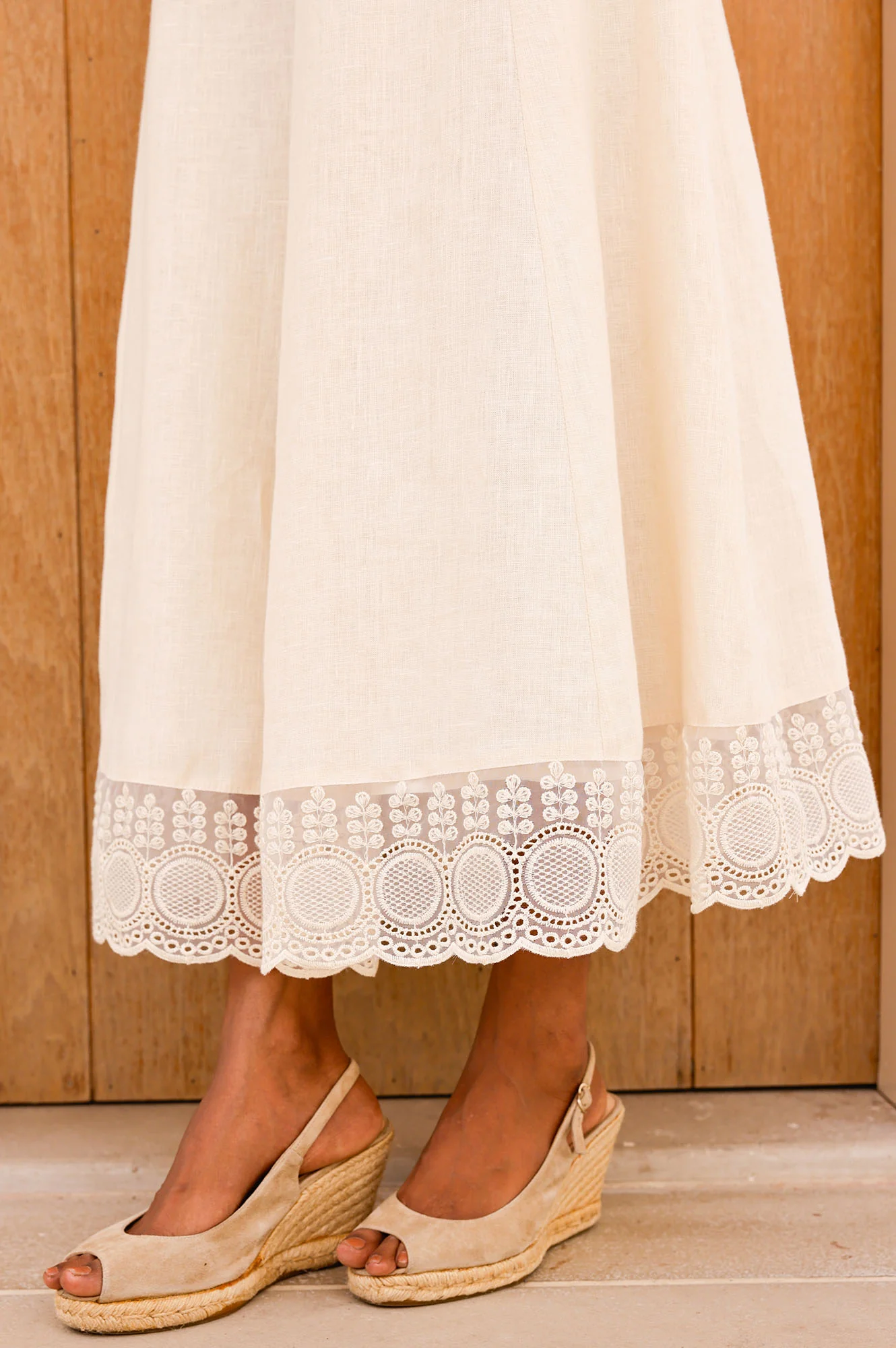 Linen Lace Skirt |  Butter Milk Cream - Image 2