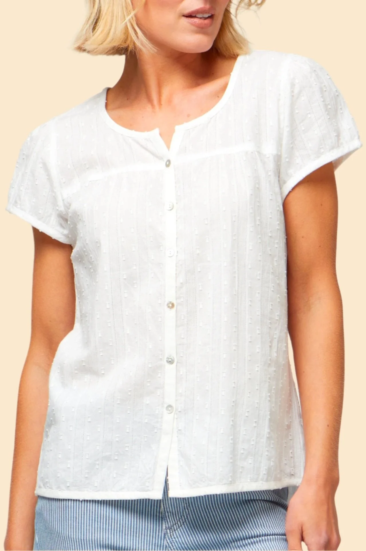 Lisbon Cotton Dobby Shirt | White - Image 4