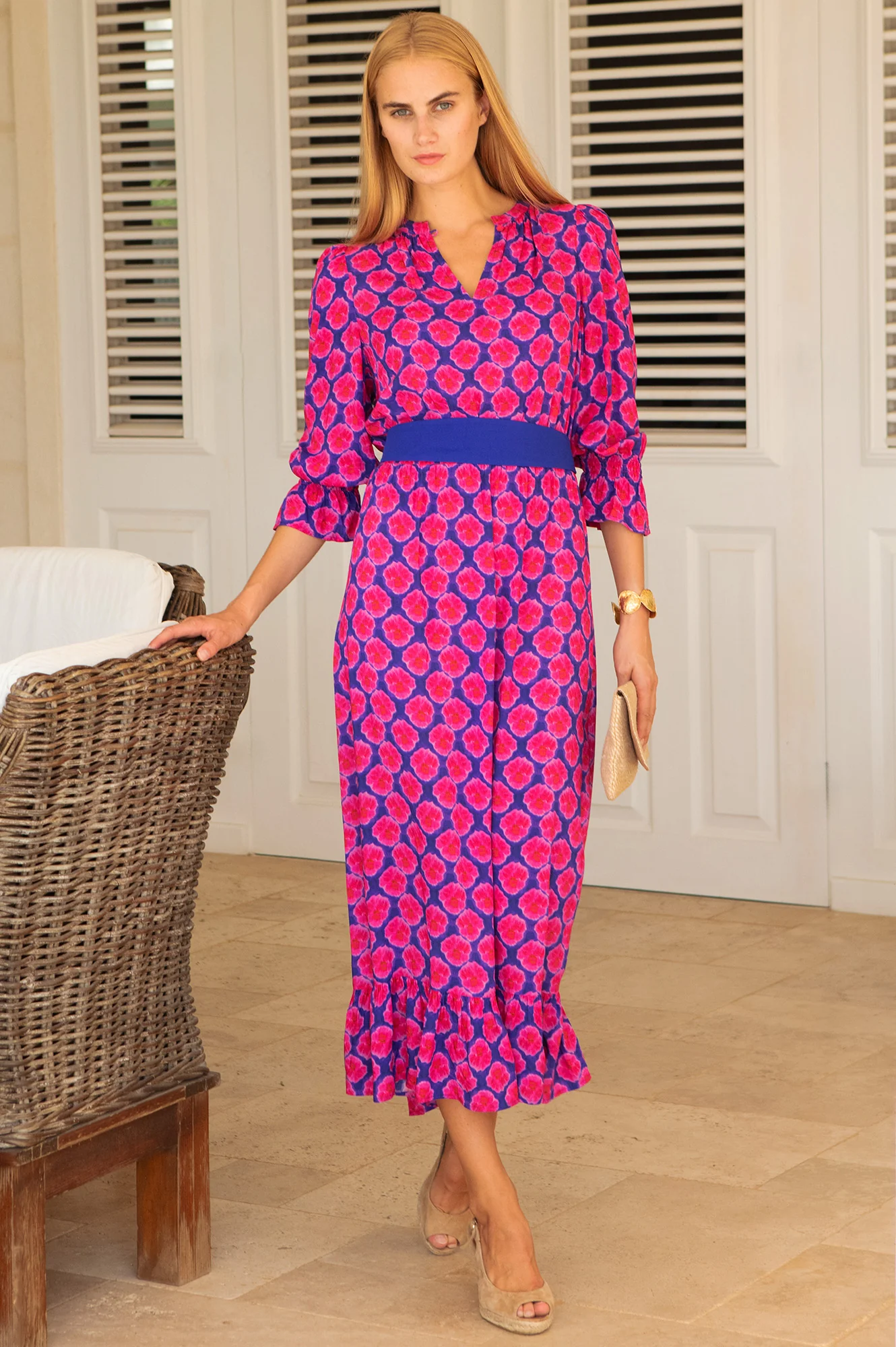 Maeve EcoVero™ Dress | Blue/Pink
