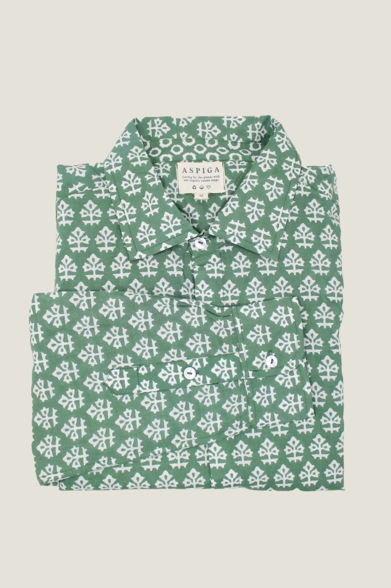 Men's Organic Cotton Shirt | Batik Khaki - Image 8