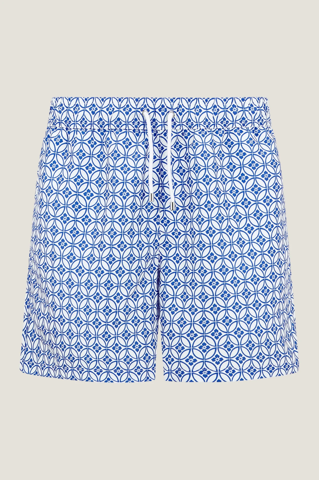 Men's Recycled Swim Shorts | Geo Cobalt Blue/White - Image 5