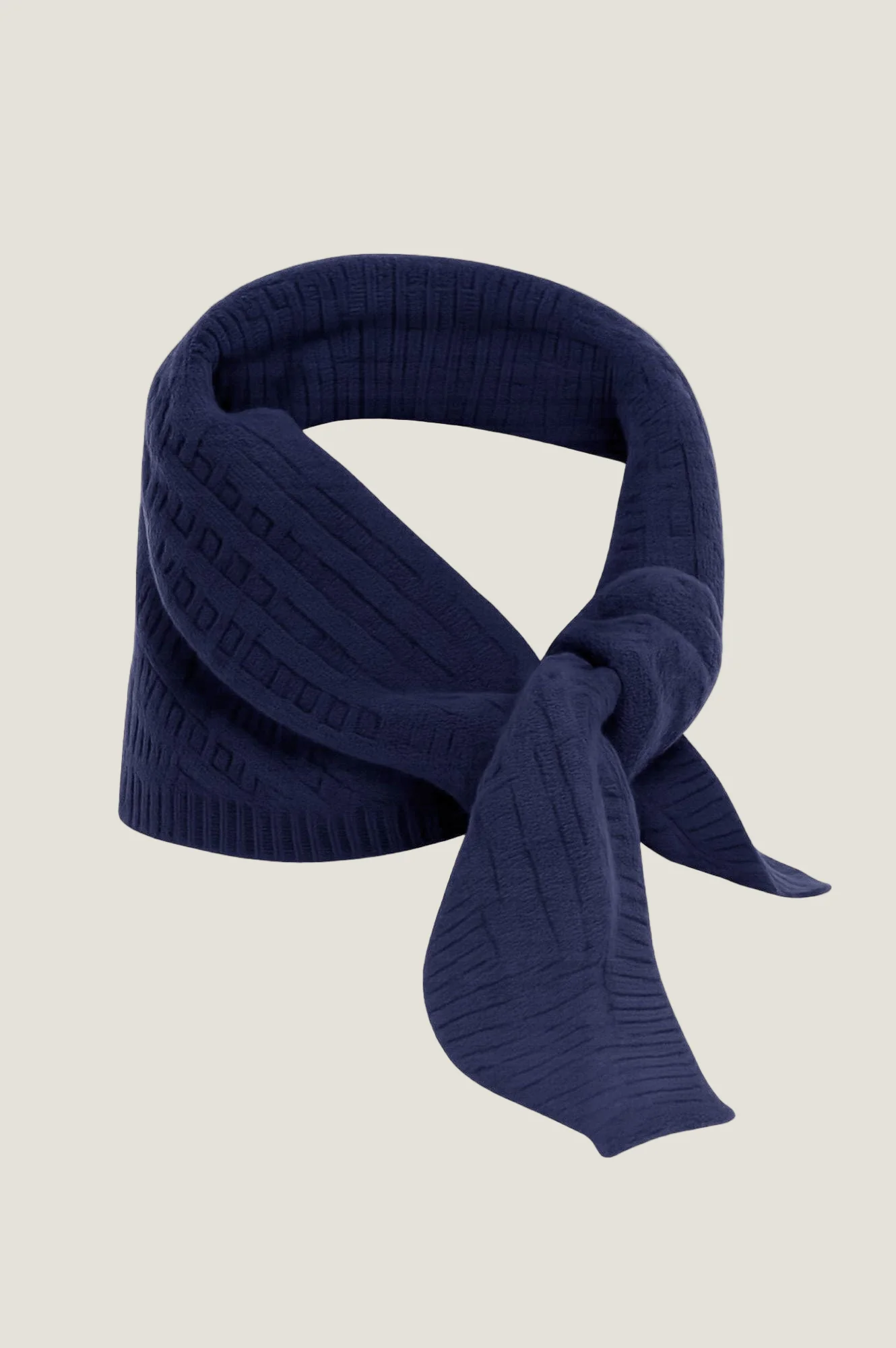 Merino Wool Tie Neck Scarf | Navy - Image 2