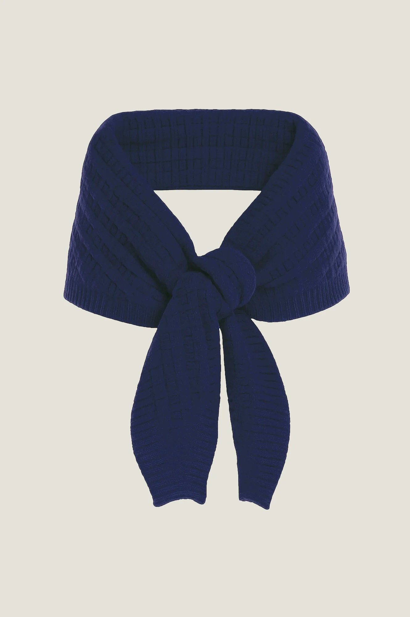 Merino Wool Tie Neck Scarf | Navy - Image 3