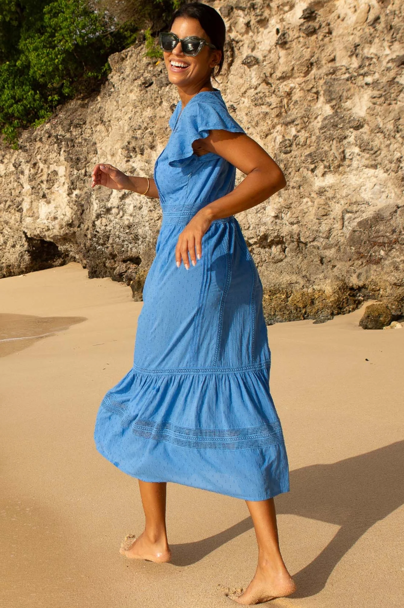 Nyla Beach Midi Dress | Blue - Image 4