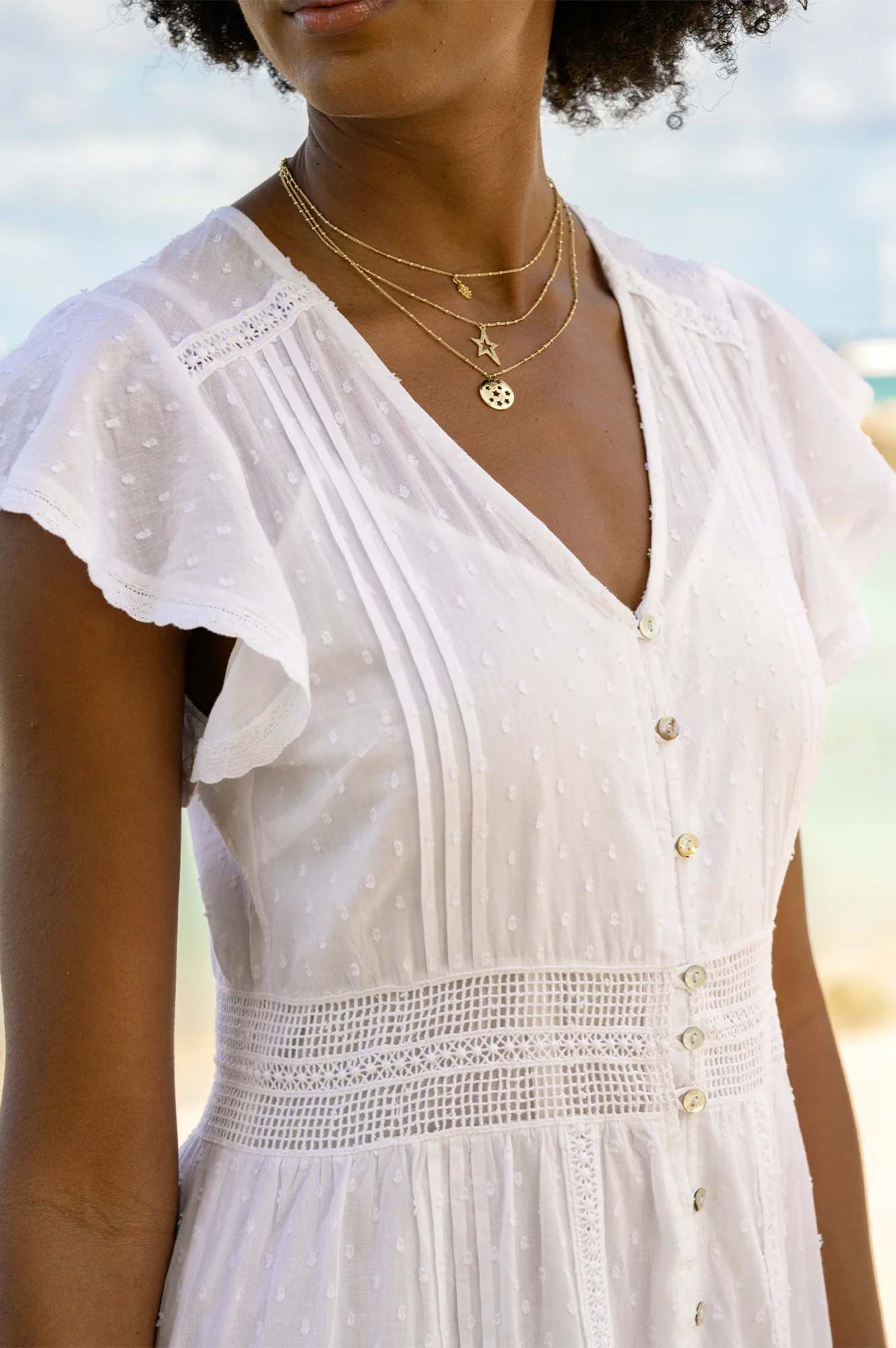 Nyla Beach Midi Dress | White - Image 2