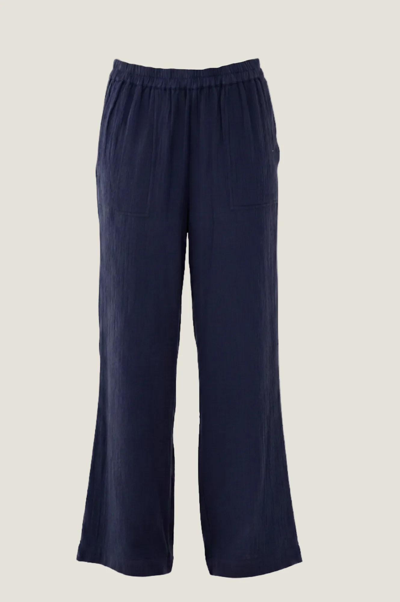 Organic Cotton Cheesecloth Trouser | Navy - Image 7