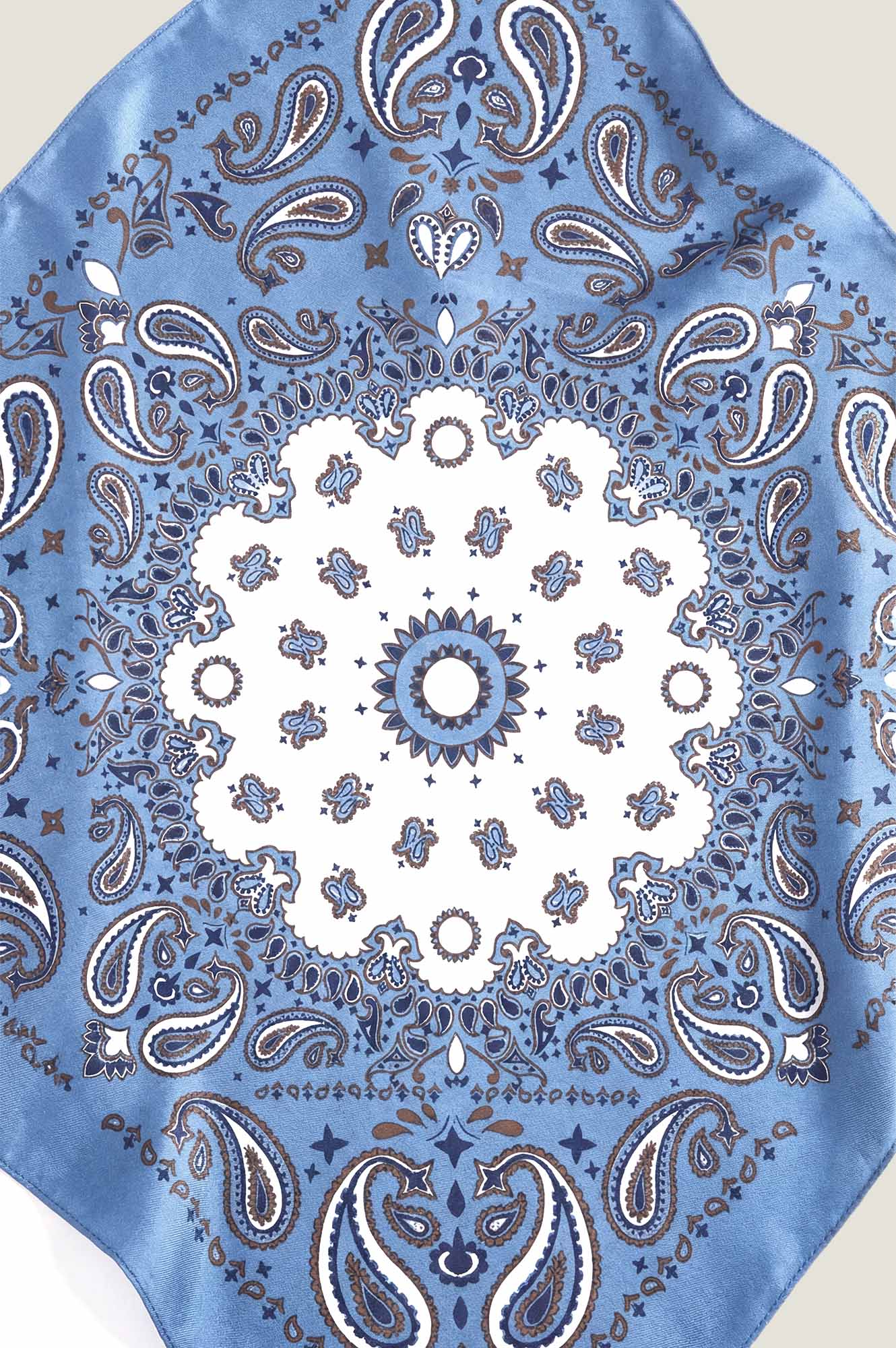 Paisley Print Square scarf | Paisley/Dusty Blue - Image 3