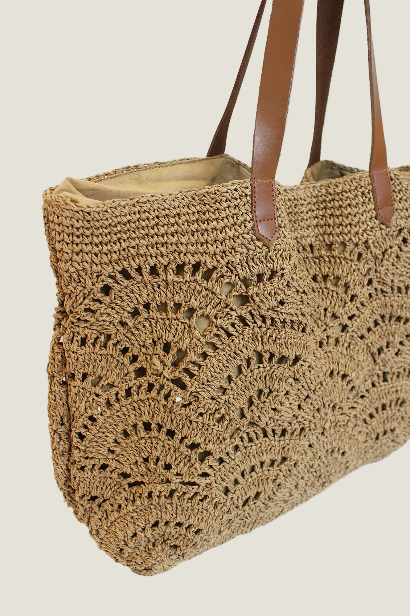 Raffia Crochet Beach Bag | Natural - Image 3