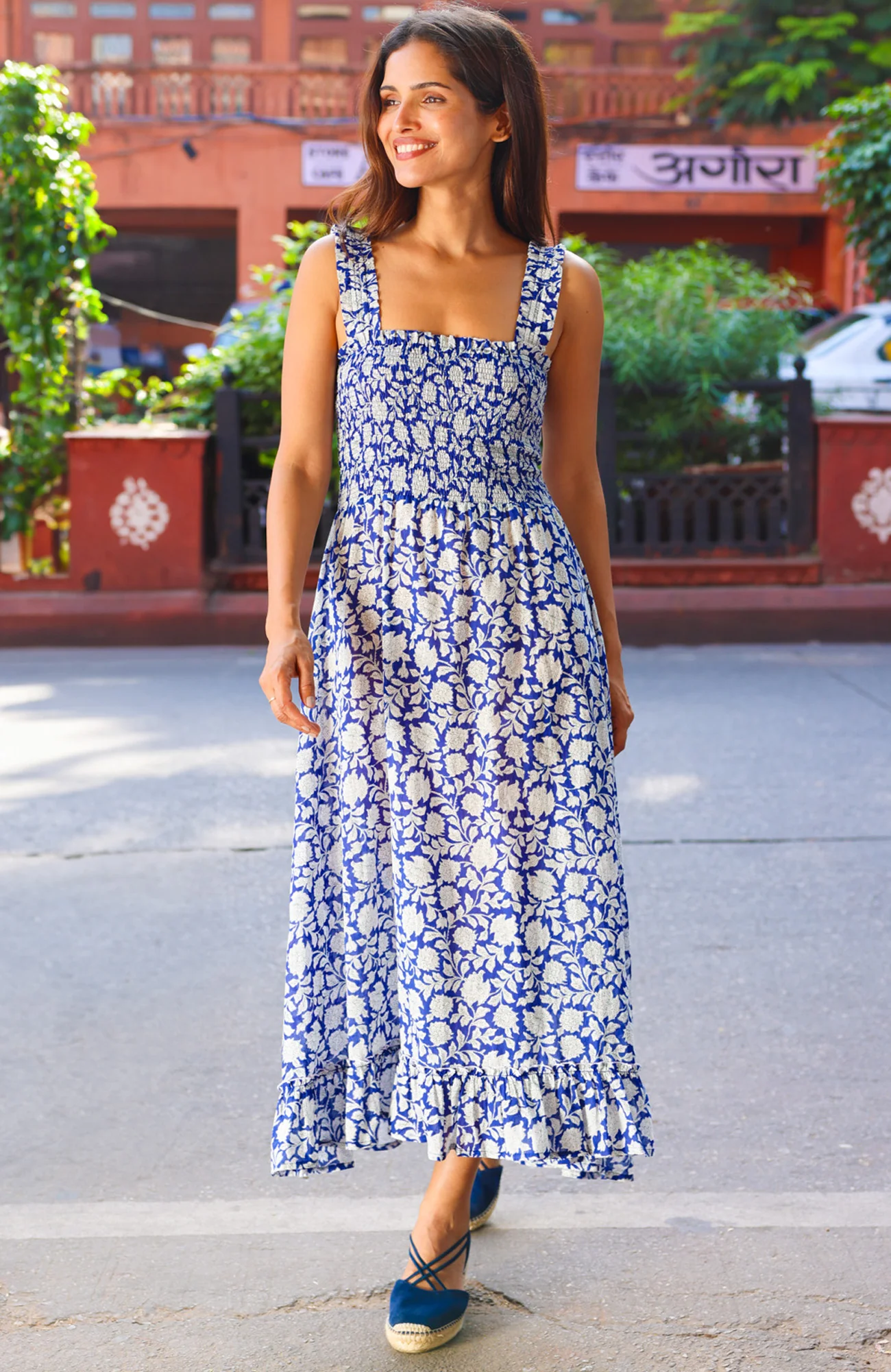 Rhianna Organic Cotton Dress | Navy/White - Image 5
