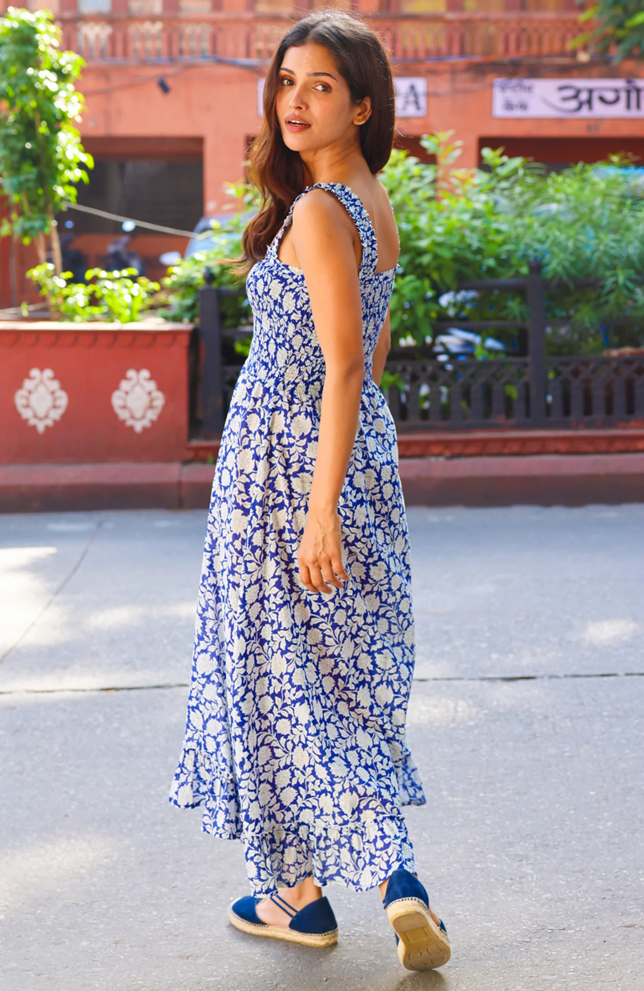 Rhianna Organic Cotton Dress | Navy/White - Image 8