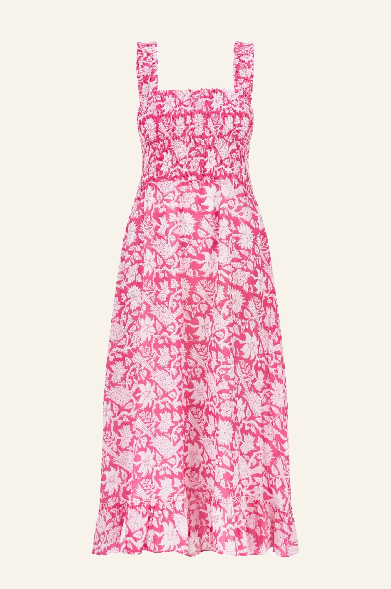 Rhianna Organic Cotton Dress | Pink/White - Image 6