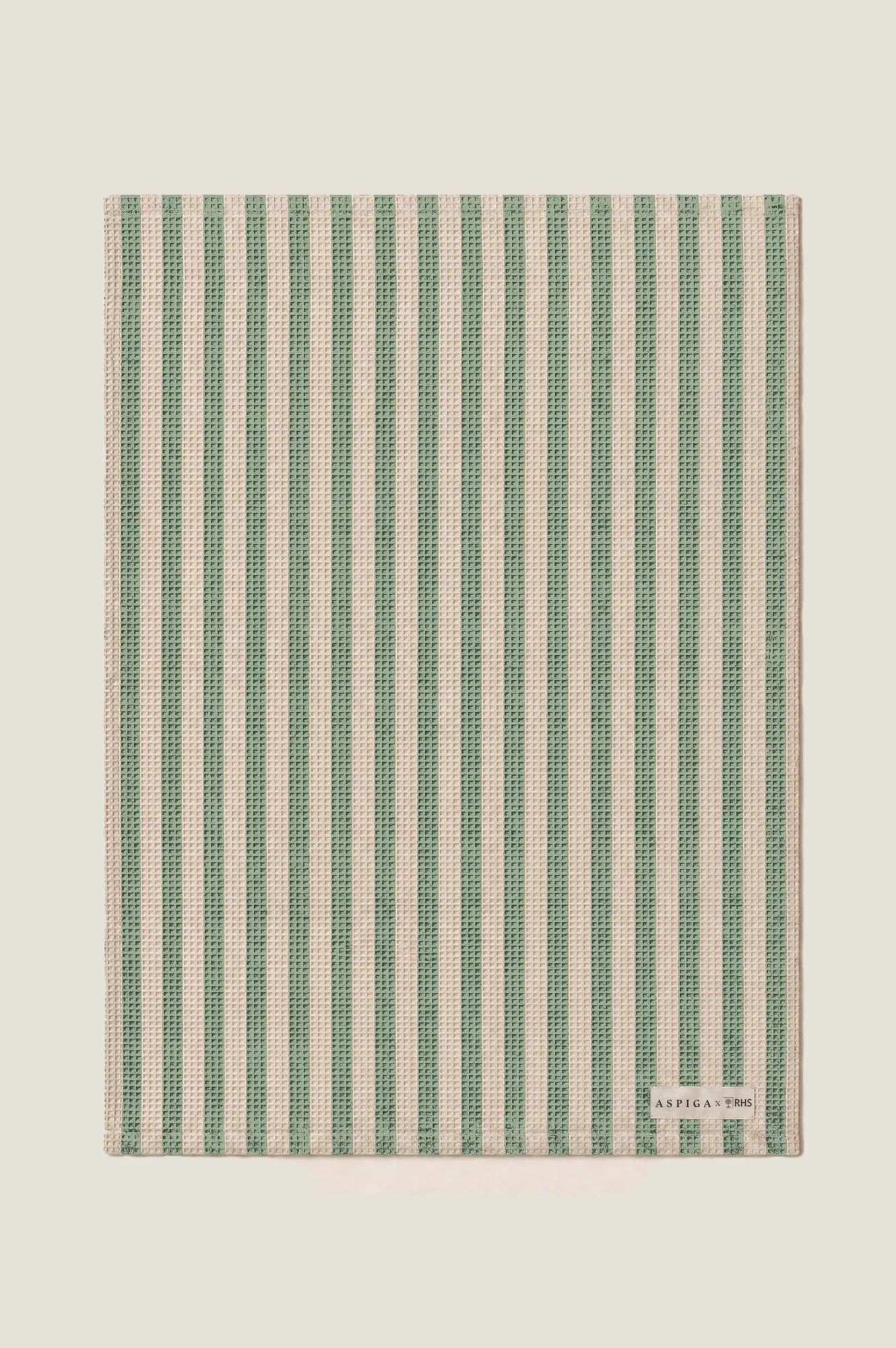 RHS Block Print Organic Cotton Tea Towel Set Of 2 | Sage/Cream - Image 5