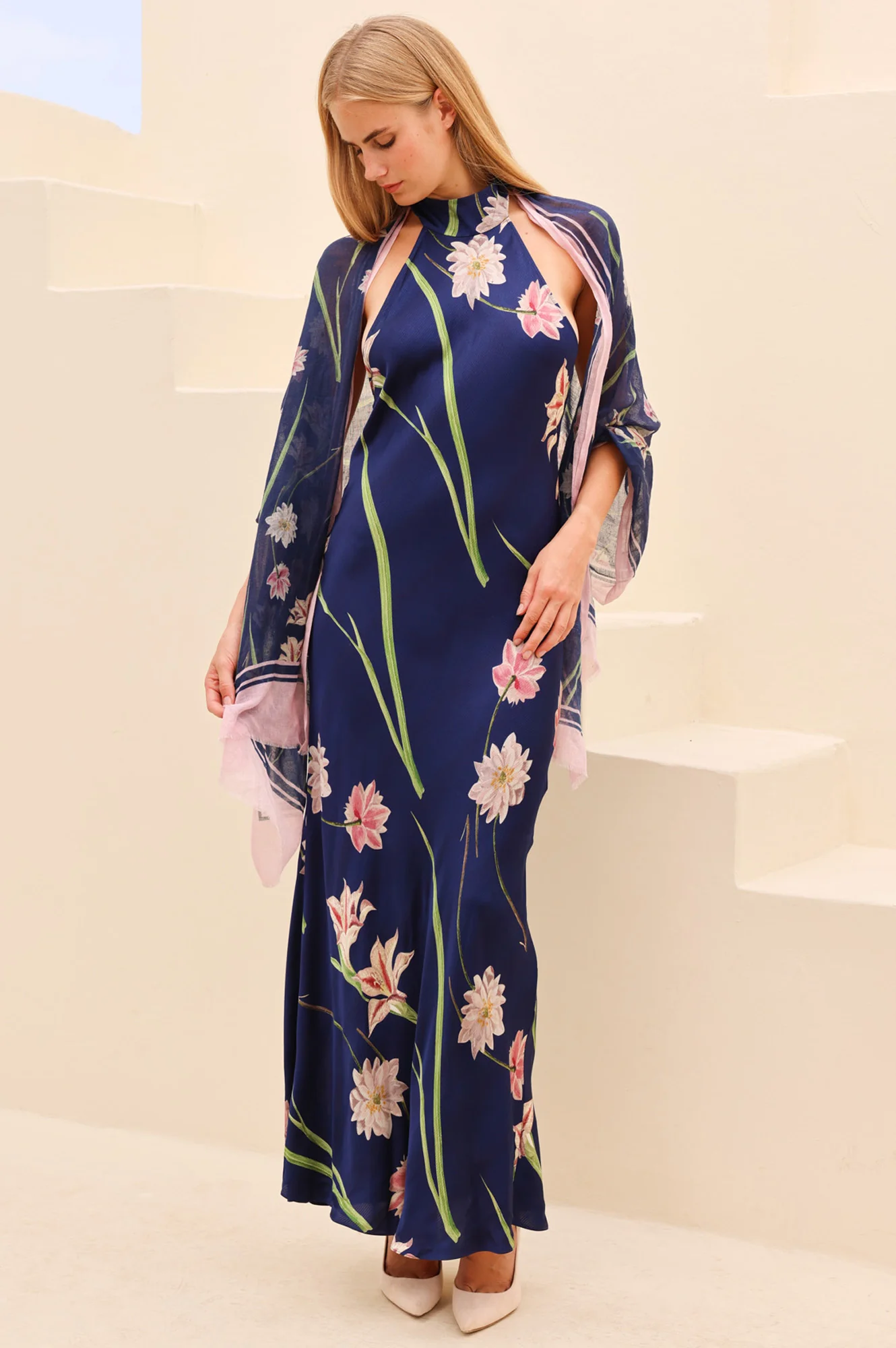 RHS Halter Neck Dress | Navy - Image 4