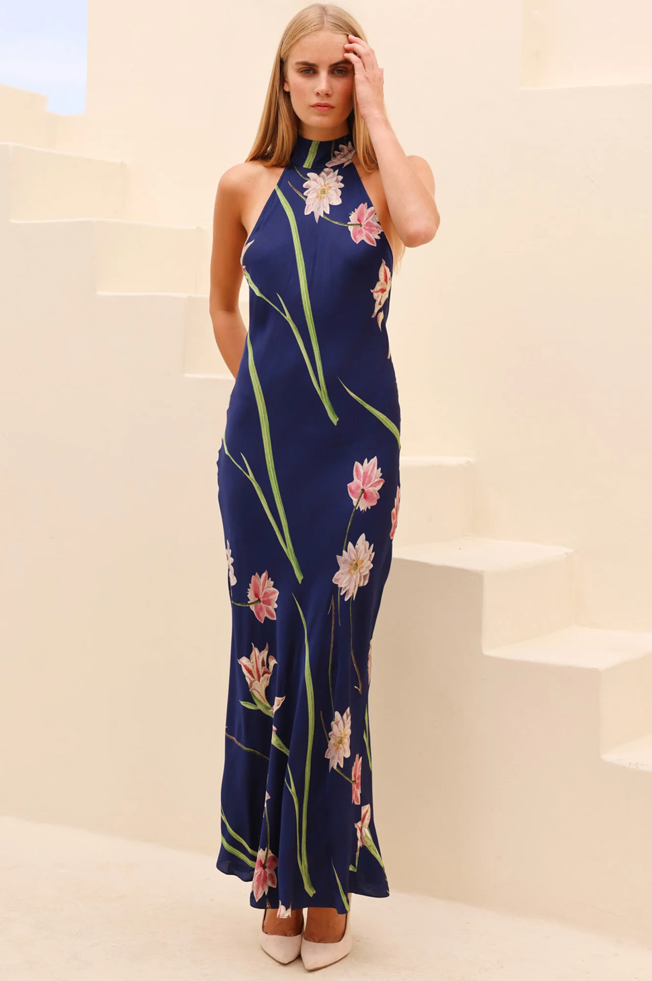 RHS Halter Neck Dress | Navy - Image 5