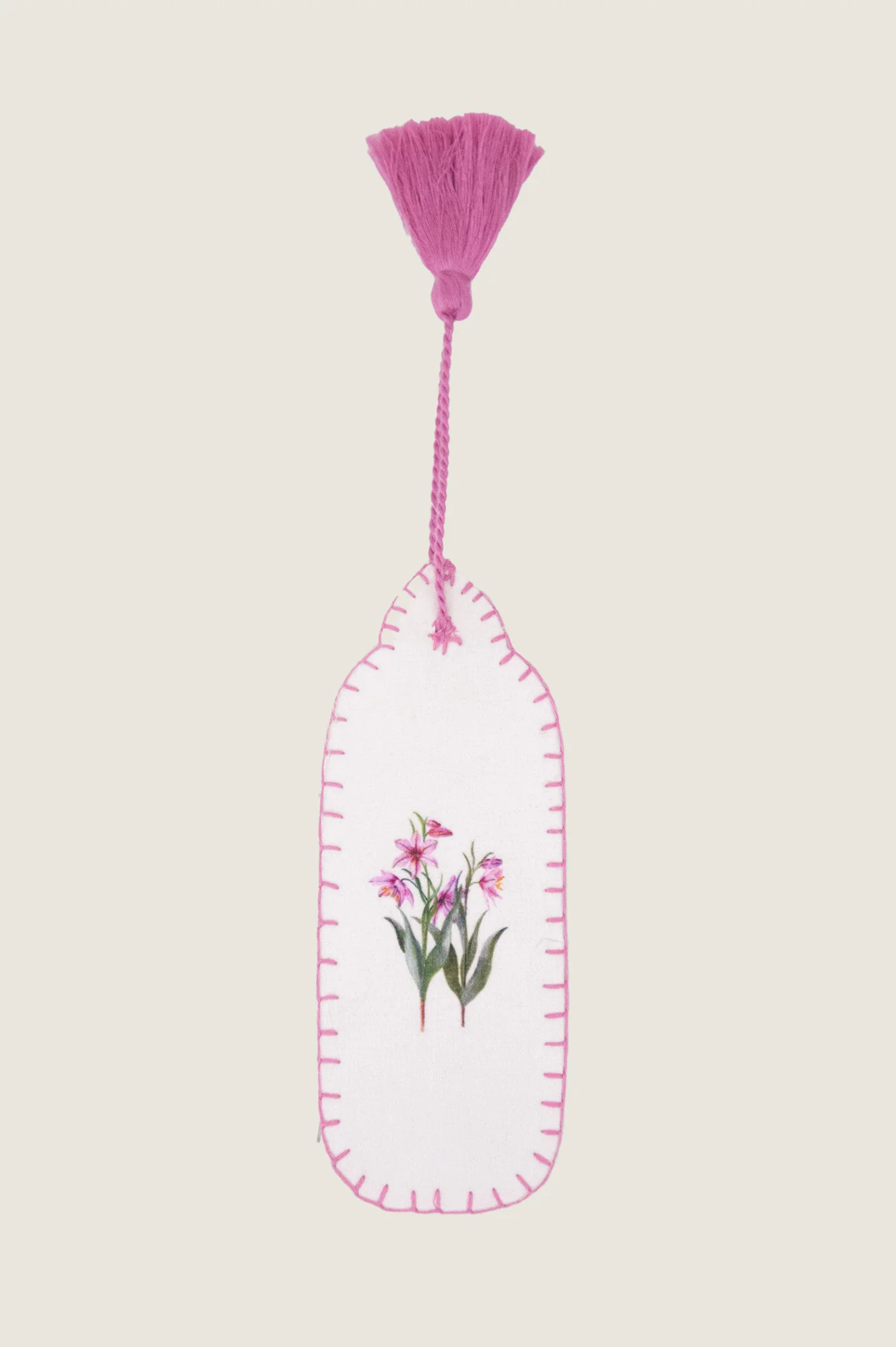 RHS Organic Cotton Printed Bookmark | Cream/Pink