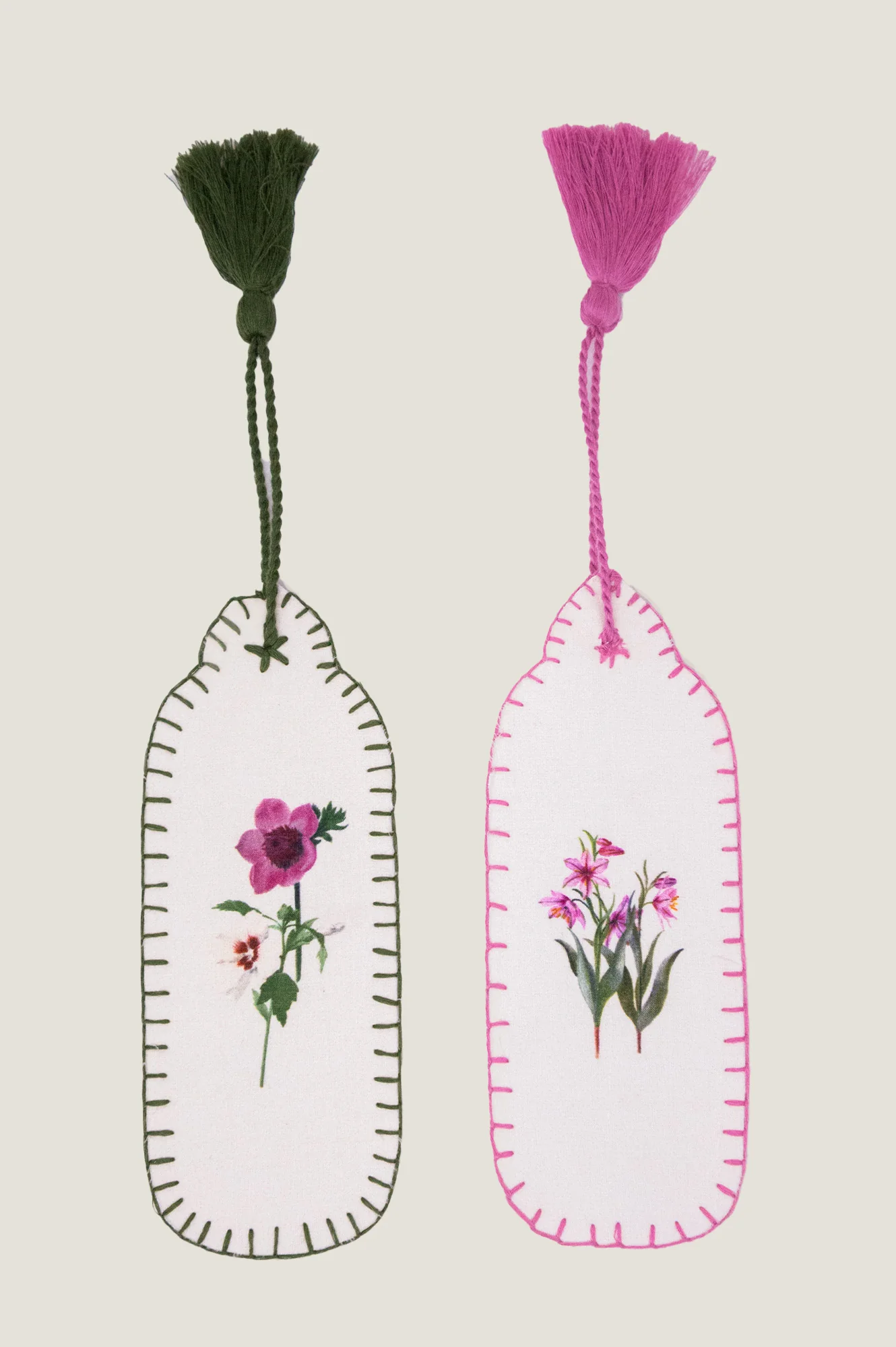 RHS Organic Cotton Printed Bookmark | Cream/Pink - Image 2